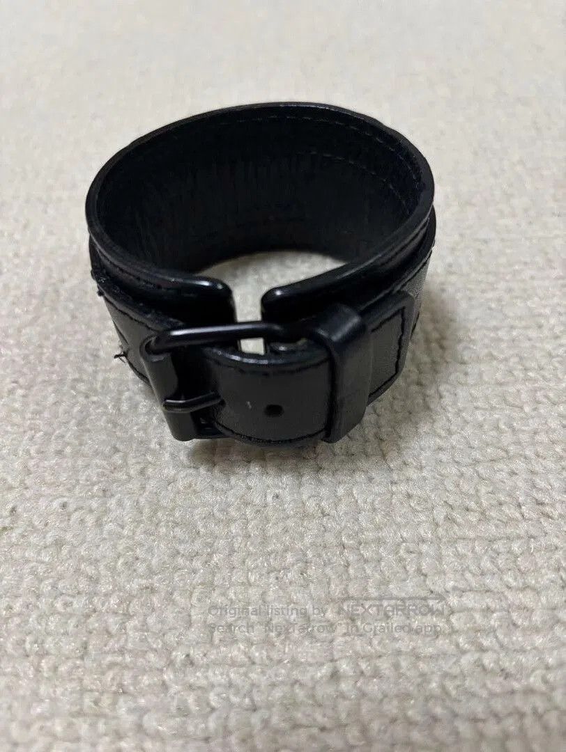 Bape black leather adjustable wristband with logo. Size ONE SIZE - 2 Thumbnail