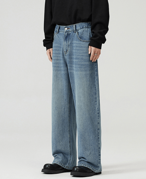 Japanese Brand Blue American retro washed distressed jeans y2k Size US 32 / EU 48 - 3 Thumbnail