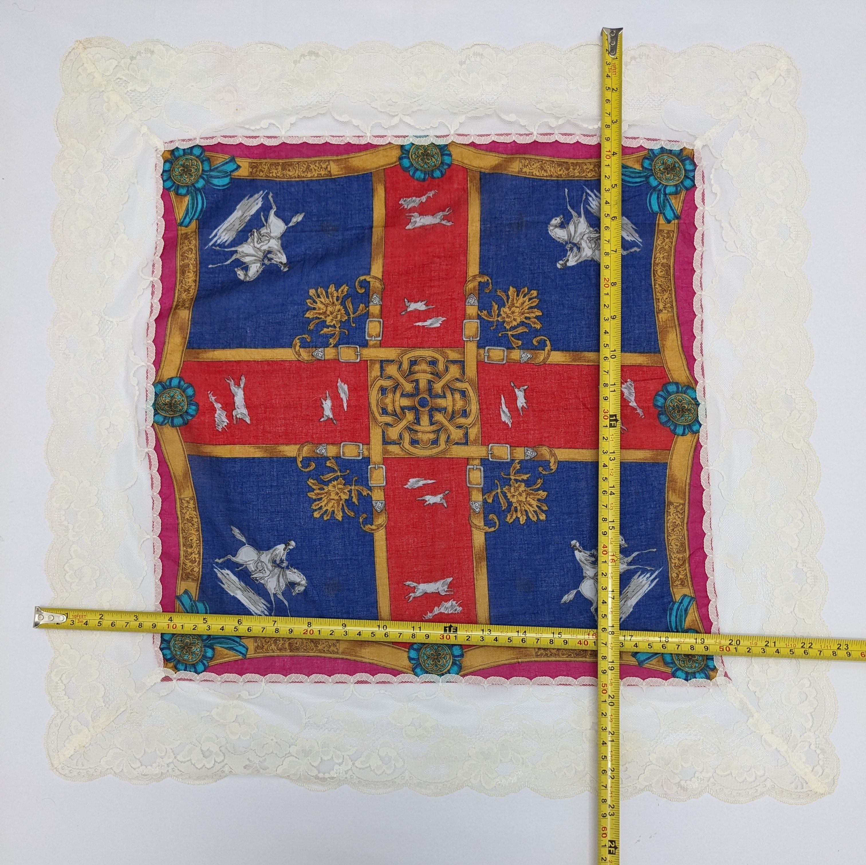 Tanino Crisci Vintage Tanino Crisci Equestrian Silk-Cotton Handkerchief Size ONE SIZE - 5 Thumbnail