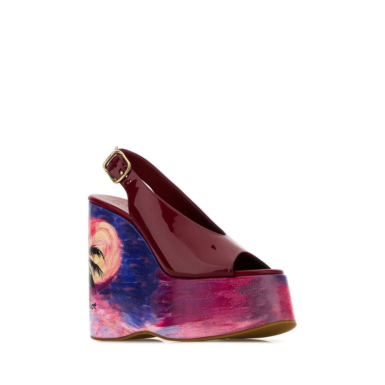 Chloe CHLOE Maxime Platfrorm Red Wedges Sandals New & Authentic (W Size US 9 / IT 39 - 2 Thumbnail