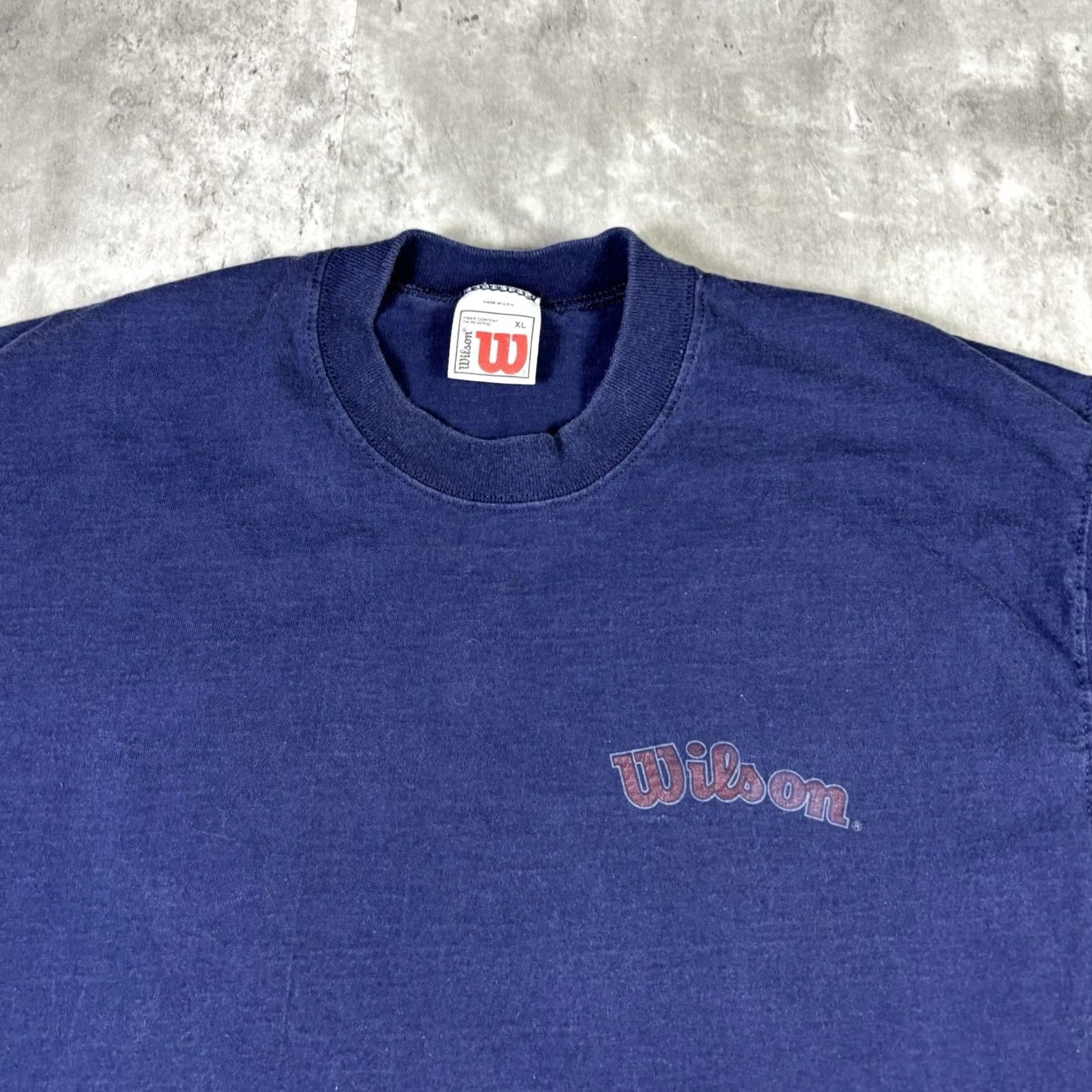 Wilson VINTAGE Wilson T Shirt Spell Out Logo Navy Blue XL USA Size US XL / EU 56 / 4 - 3 Thumbnail