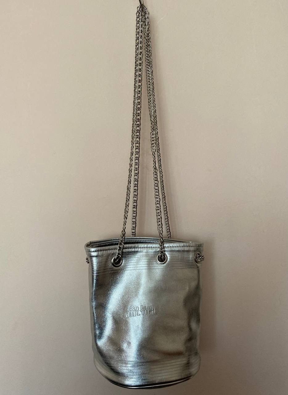 Jean Paul Gaultier Jean Paul Gaultier silver bucket bag leather silver red Size ONE SIZE - 2 Thumbnail