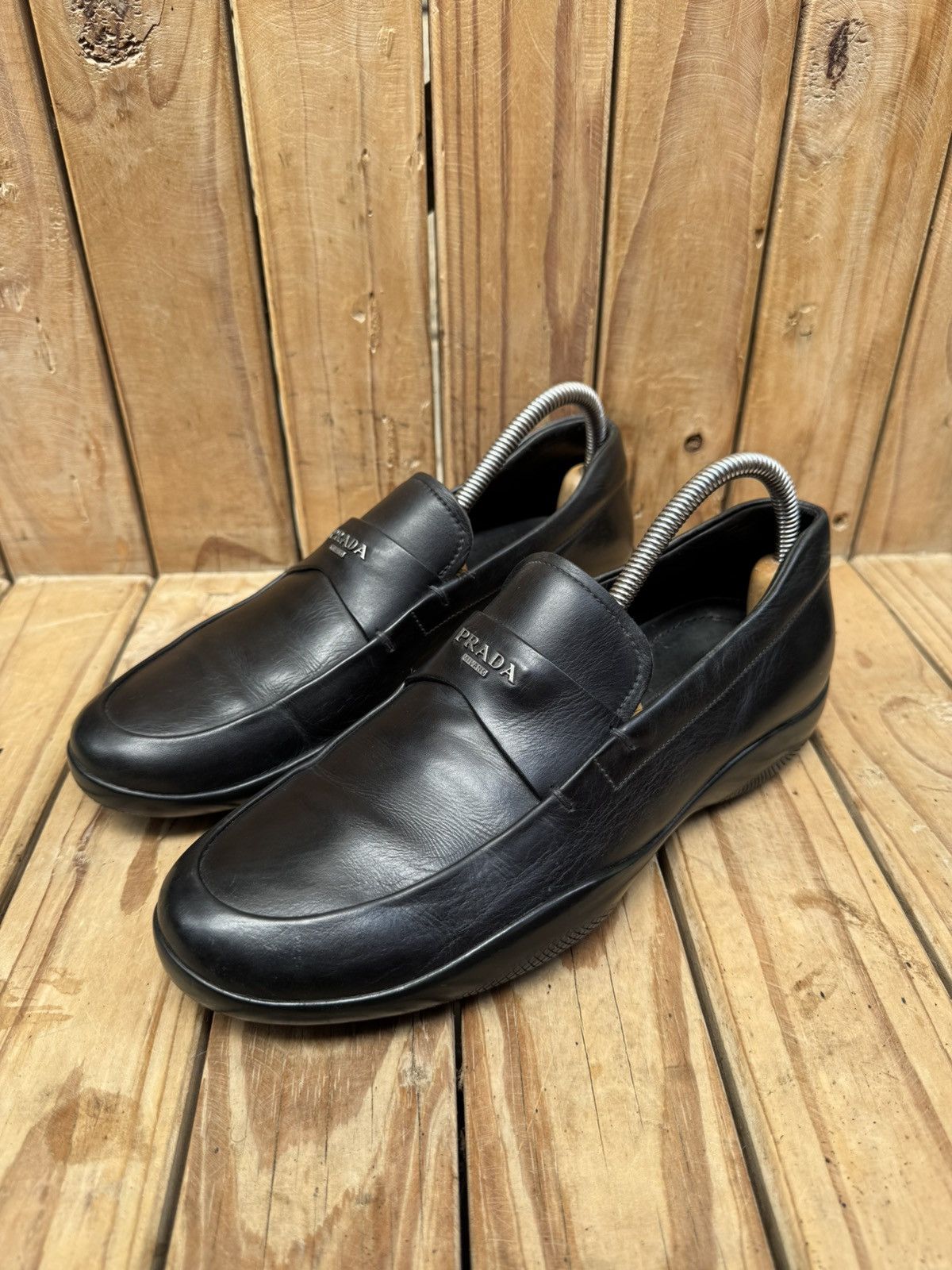 Prada Prada Men’s Penny black Leather Loafers Size Uk 5 USA 6 Size US 6 / EU 39 - 1 Thumbnail