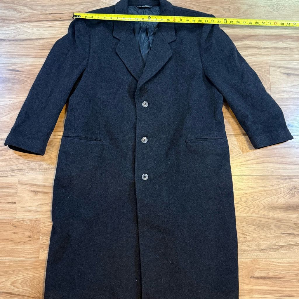 Z Brand Di Silver Men’s 46R Cashmere Blend Overcoat Black Size US XL / EU 56 / 4 - 4 Thumbnail