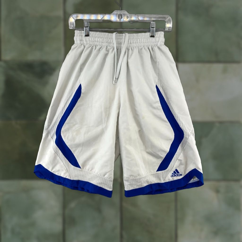 Adidas Adidas Mens Basketball Shorts White Small Athletic Drawstring Size US 29 - 1 Thumbnail