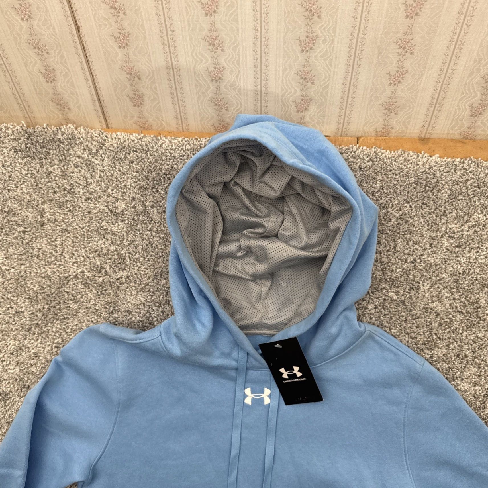 Under Armour Under Armour Hoodie Womens XS Midweight Athleisure Gym Soft Fleece Activewear Womens Hooded Pockets Logo Sports Blue XS Regular/Regular (Pullover) Size XS / US 0-2 / IT 36-38 - 5 Thumbnail
