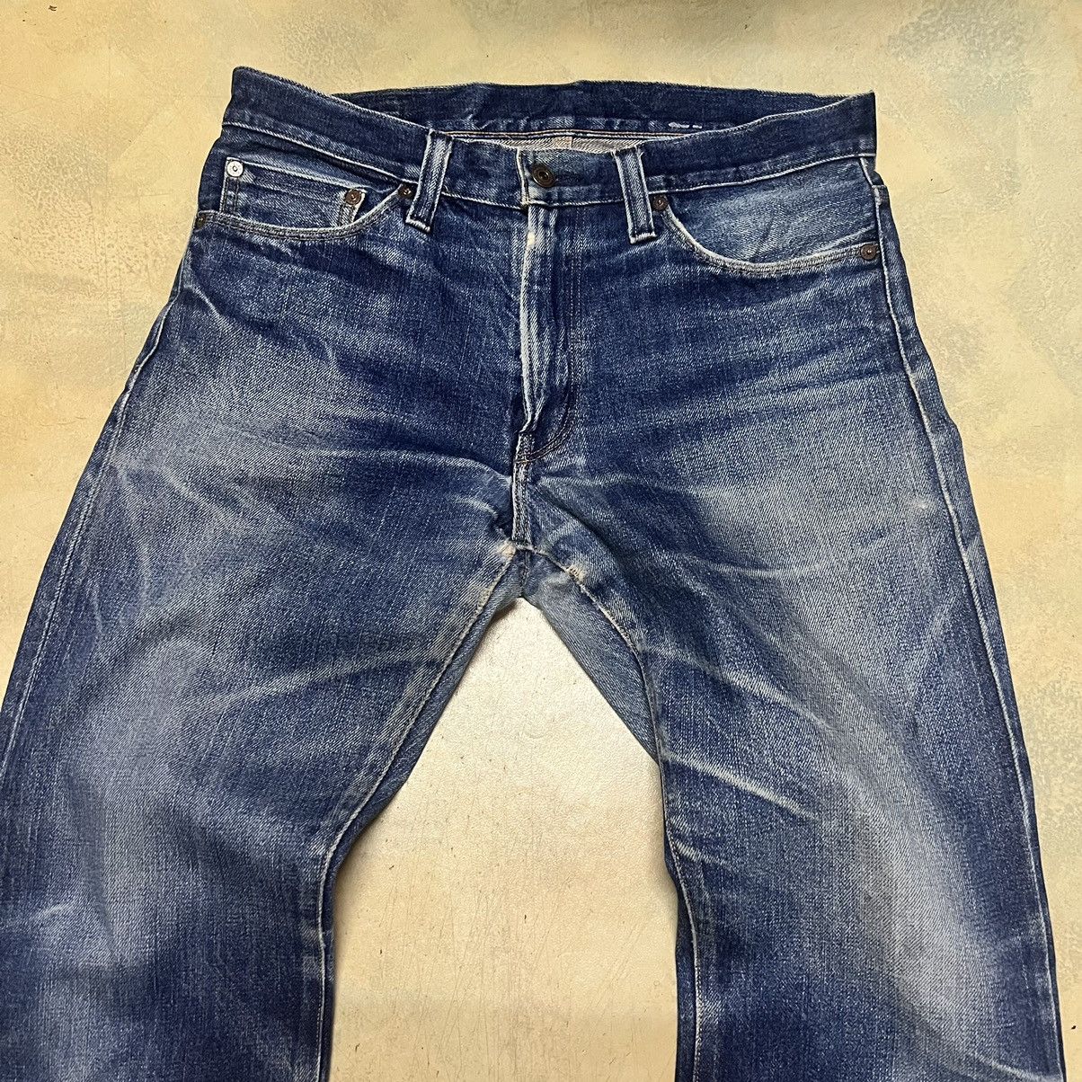 Japanese Brand Back Number Selvedge Distressed Design Denim Jeans Size US 33 - 3 Thumbnail