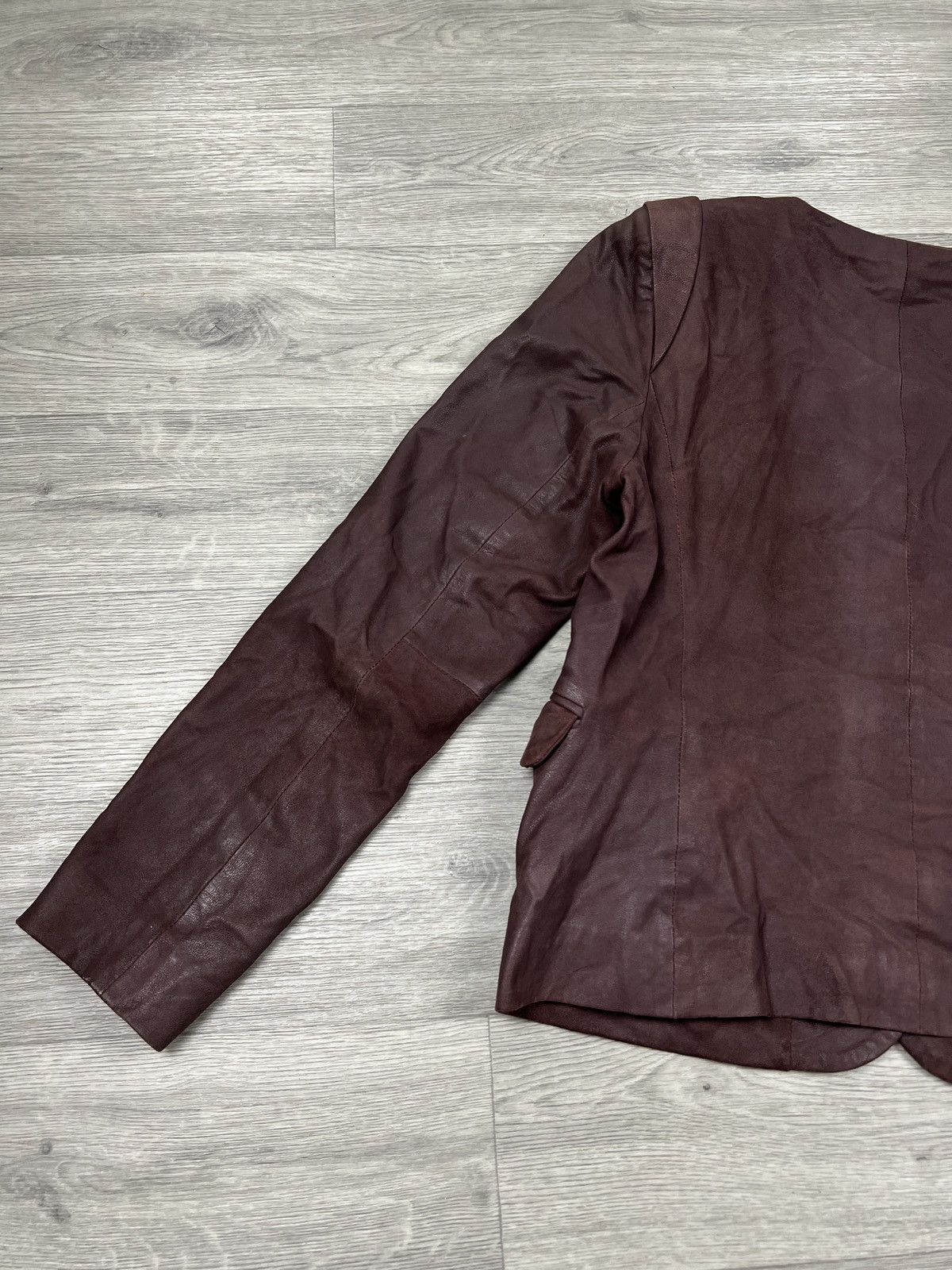 Sandro Sandro Paris Vintage Brown Leather Blazer Women’s Size 2 (M) Size M / US 6-8 / IT 42-44 - 8 Thumbnail