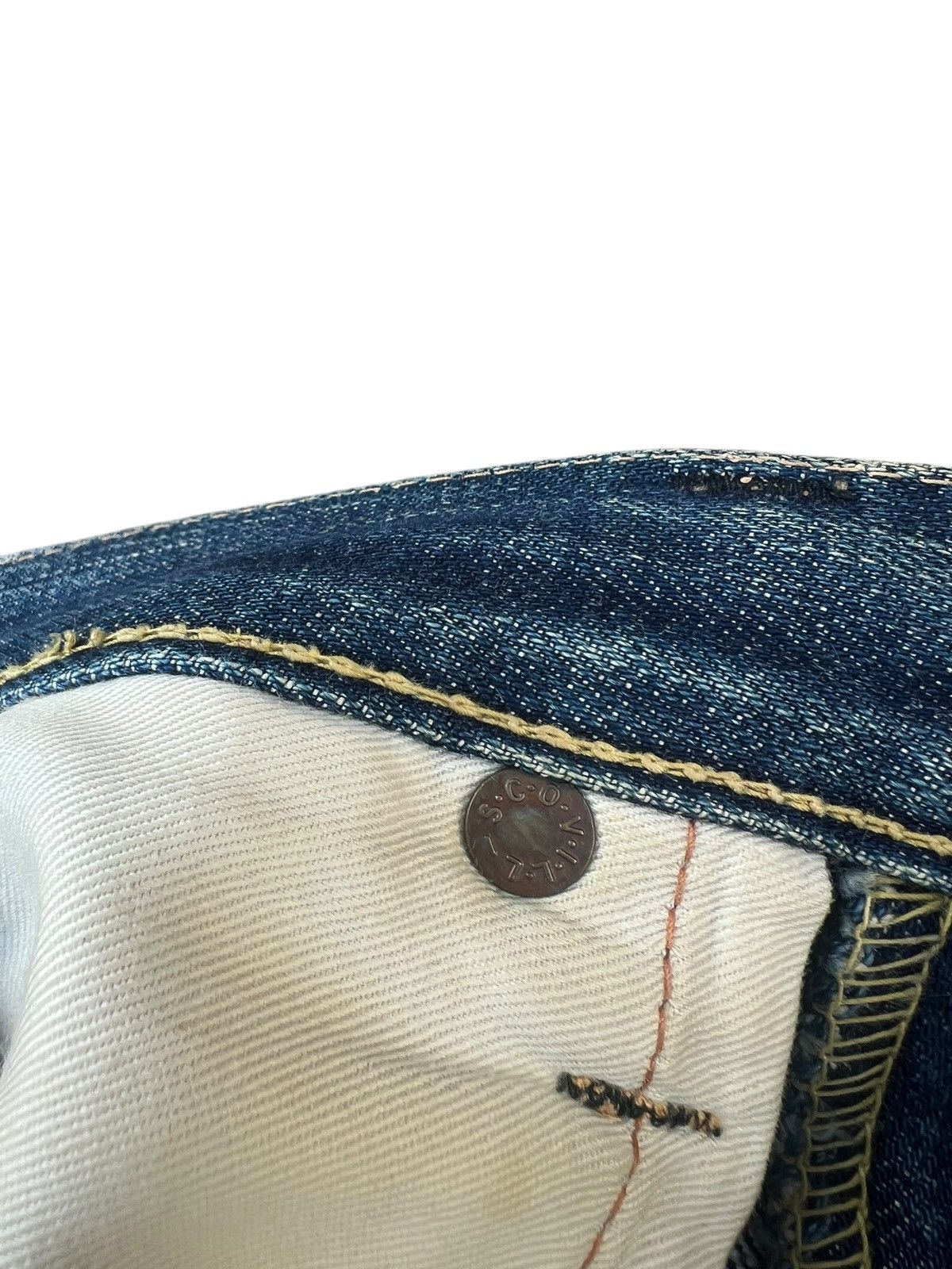 Full Count & Co. Vintage Full Count Trashed Dirty Mud Denim Selvedge Jeans Size US 29 - 23 Thumbnail