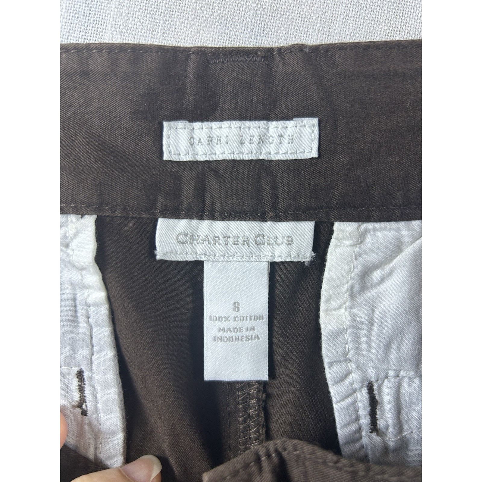 Charter Club Charter Club Classic Straight Cropped Capri Pants Sz 8 Brown Size 30" / US 8 / IT 44 - 6 Thumbnail