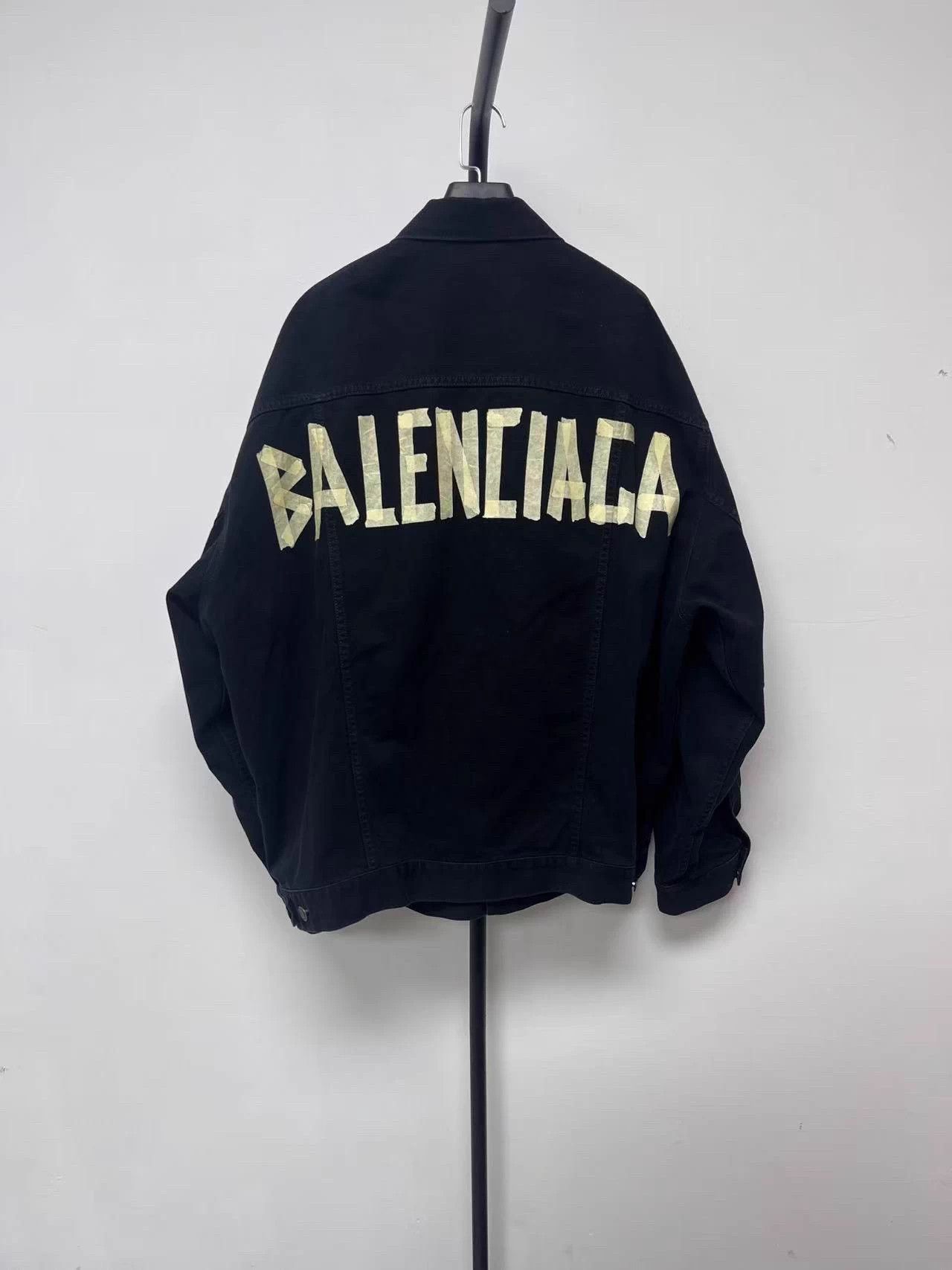 Balenciaga Balenciaga Logo Print Denim Jacket Blue Men's Size 1 Size US L / EU 52-54 / 3 - 1 Thumbnail