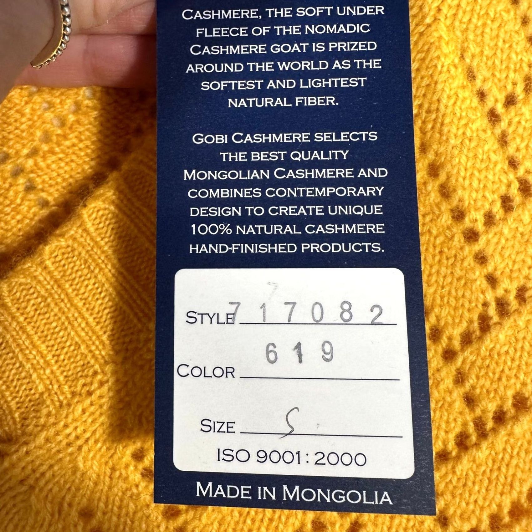 Vintage Gobi Cashmere Tunic Sweater Womens S Yellow V-Neck Chevron Pointelle Open-Knit Long Sleeve 100% Cashmere New Size S / US 4 / IT 40 - 4 Thumbnail