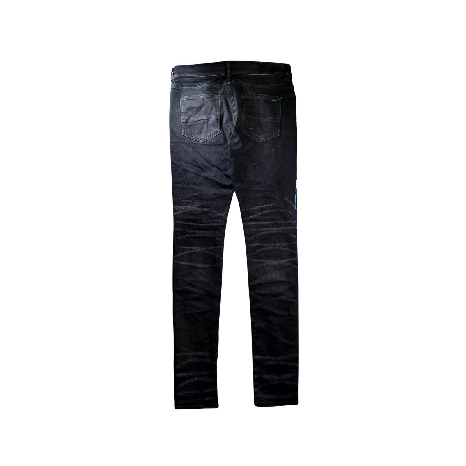Amiri Amiri Paint Drip Black Jeans Size US 33 - 2 Thumbnail