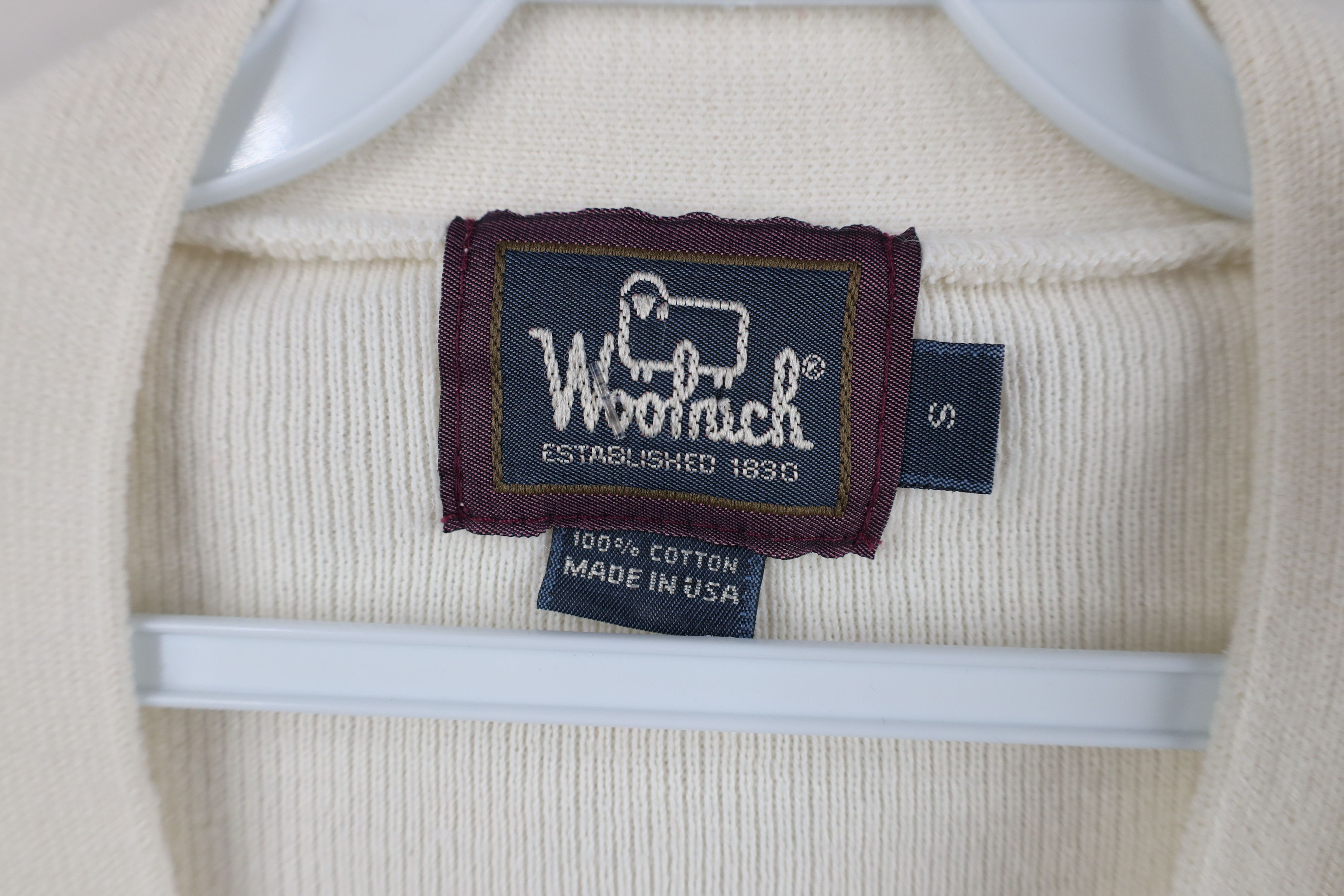 Woolrich Woolen Mills Vintage 90s Woolrich Ribbed Knit Cardigan Sweater Cream USA Size S / US 4 / IT 40 - 4 Thumbnail