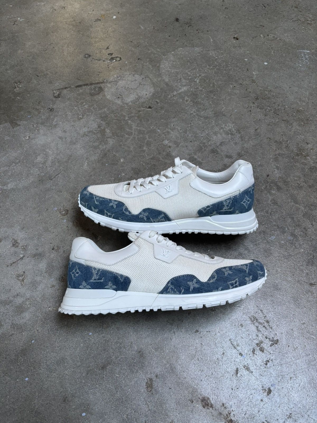 Louis Vuitton Louis Vuitton Run Away Sneaker Shoe Denim White Blue Size US 12 / EU 45 - 1 Thumbnail