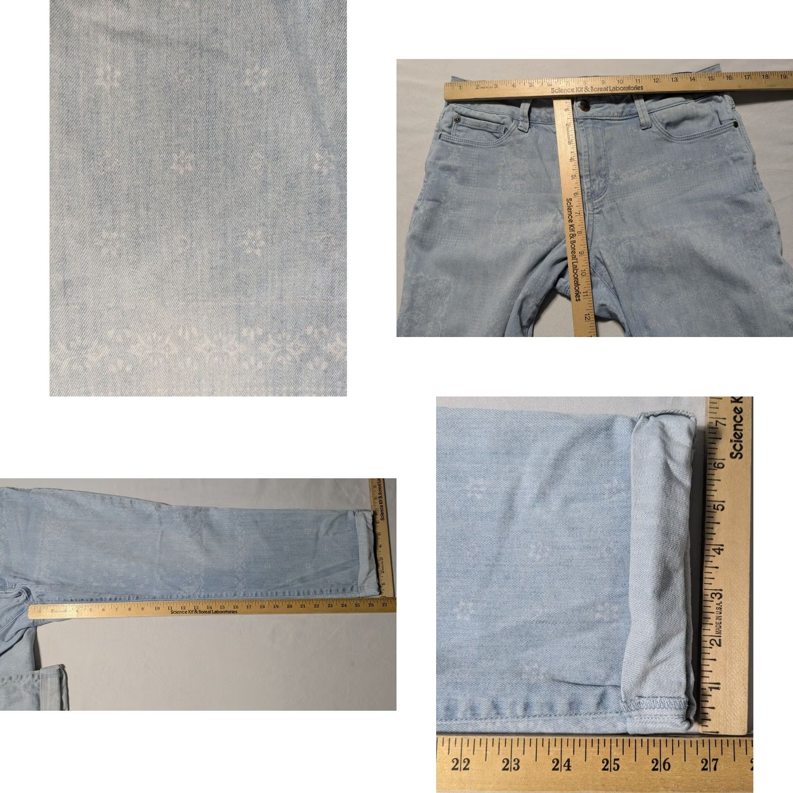 NYDJ NYDJ RELAXED LIFT X TUCK TECHNOLOGY Jeans Women 6 Blue Paisley Cuffed Ankle Denim 5-Pocket Style Size 28" / US 6 / IT 42 - 9 Thumbnail