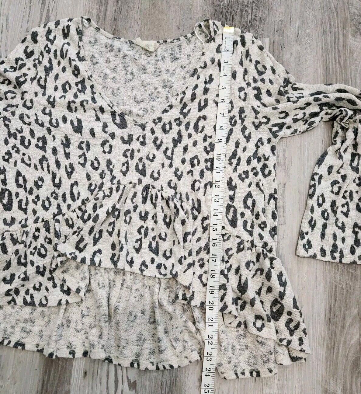 Designer Altar'd State Sweater Large Animal Print V Neck Bell Sleeves Size L / US 10 / IT 46 - 5 Thumbnail