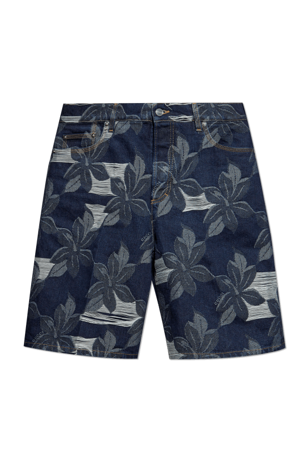 Gucci o1loc1c0226 824222 Denim Jacquard Short in Navy Blue Size US 36 / EU 52 - 1 Thumbnail
