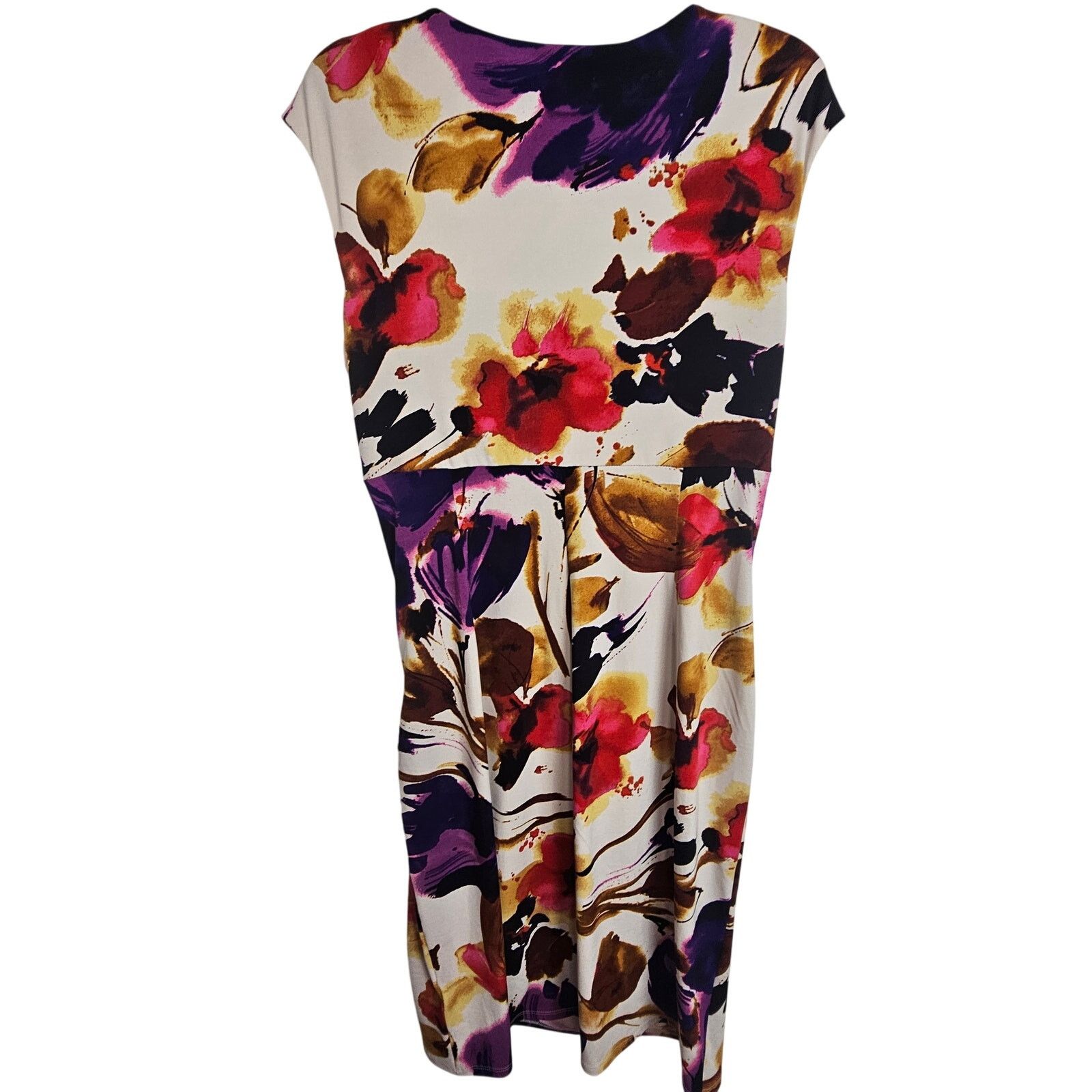 Lauren Ralph Lauren Lauren Ralph Lauren Womens Floral Sheath Dress 12 Ruched Size L / US 10 / IT 46 - 8 Thumbnail