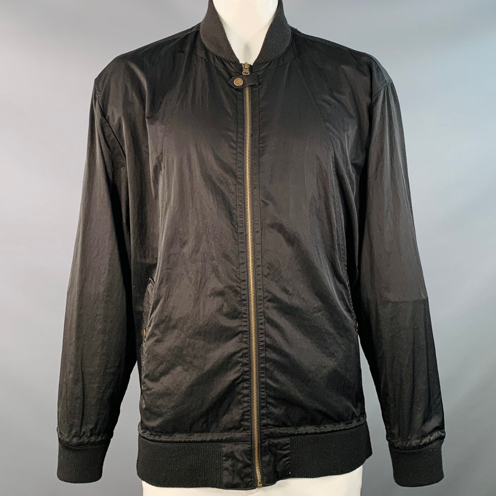 Robert Geller Size XXL Black Polyester Nylon Bomber Jacket Size US XXL / EU 58 / 5 - 1 Thumbnail