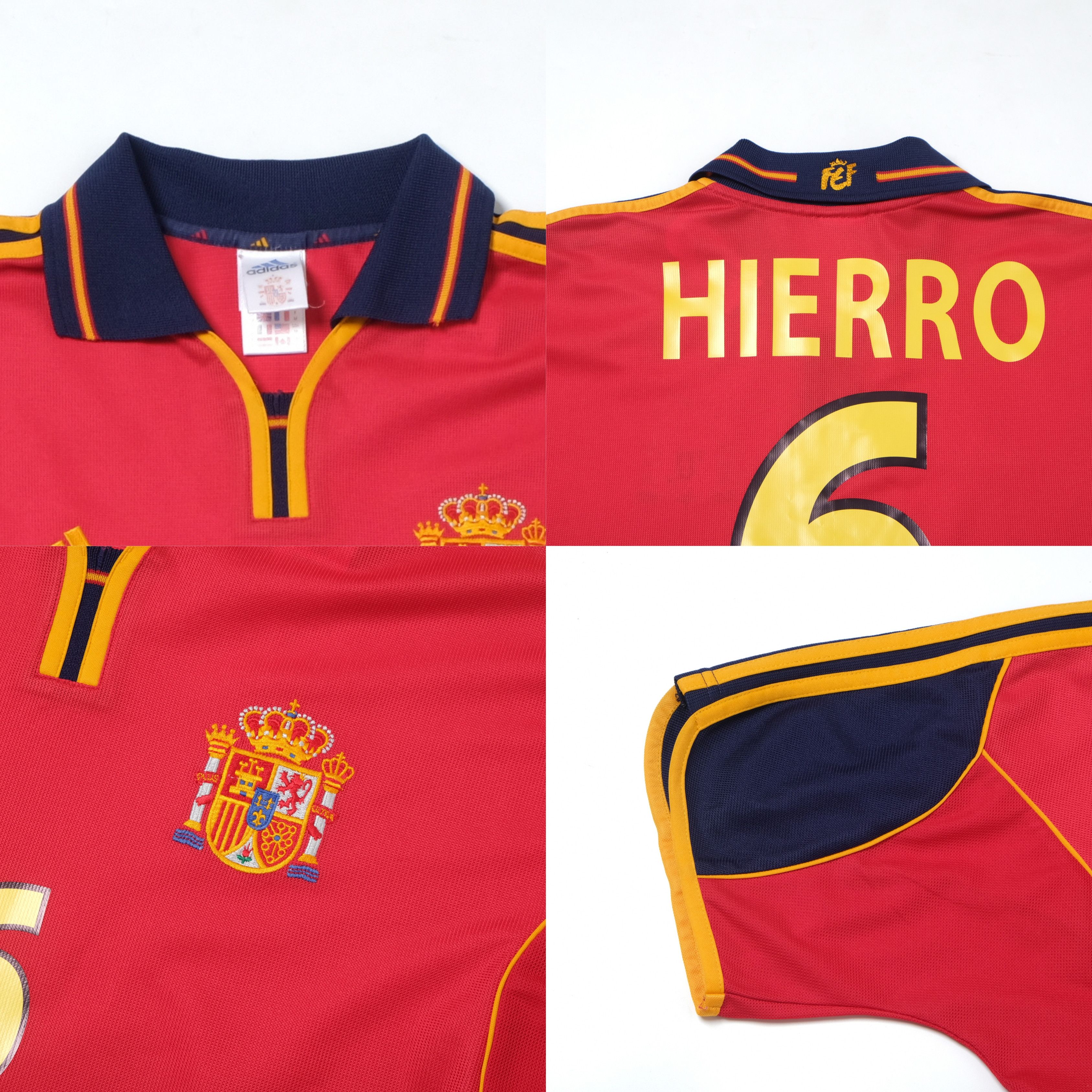 Adidas 1999/02 Spain Home Shirt Adidas Hierro (M) Size US M / EU 48-50 / 2 - 5 Thumbnail
