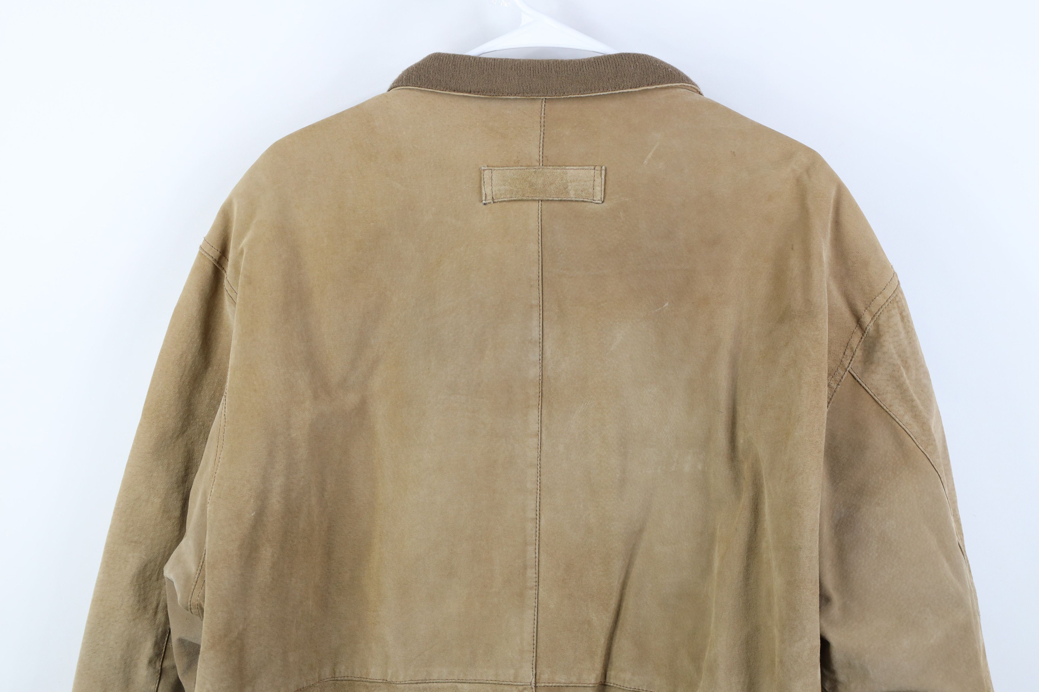 Vintage Vintage 90s Streetwear Suede Leather Cafe Bomber Jacket Size US L / EU 52-54 / 3 - 14 Thumbnail