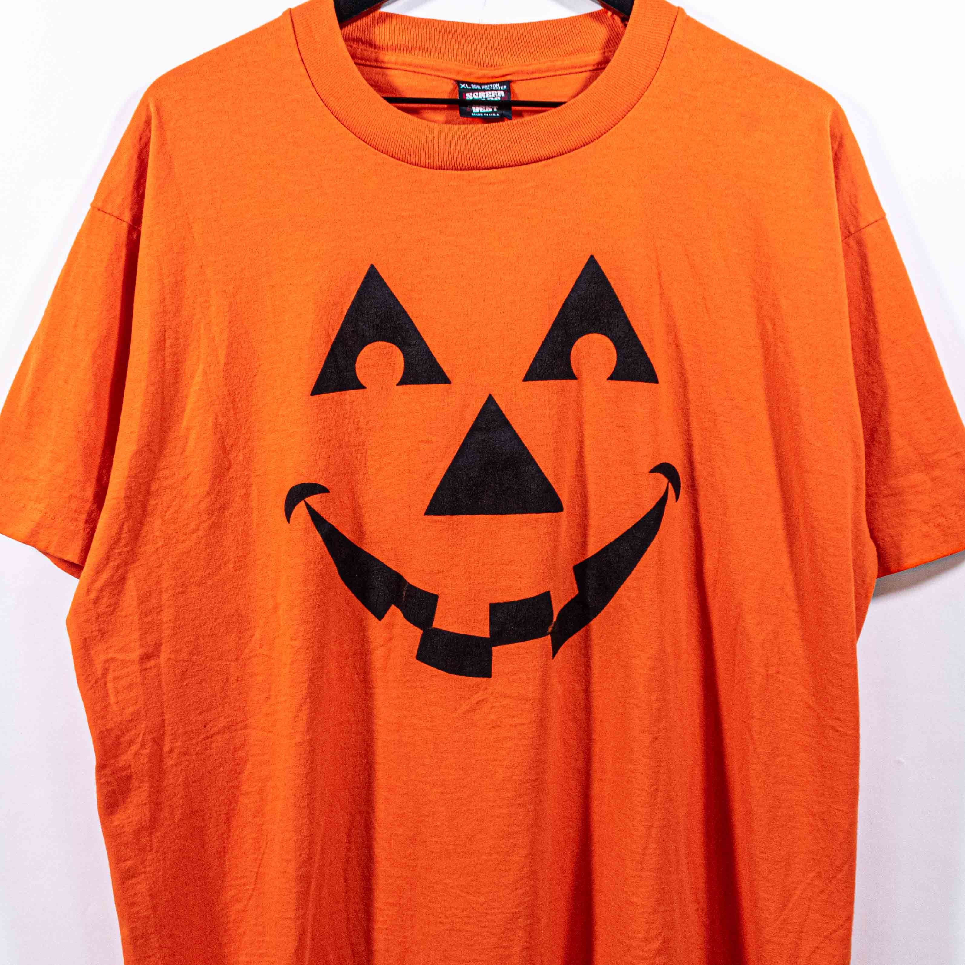 Vintage Halloween Jack O Lantern Pumpkin T-Shirt Single Stitch VTG Size US XL / EU 56 / 4 - 3 Thumbnail