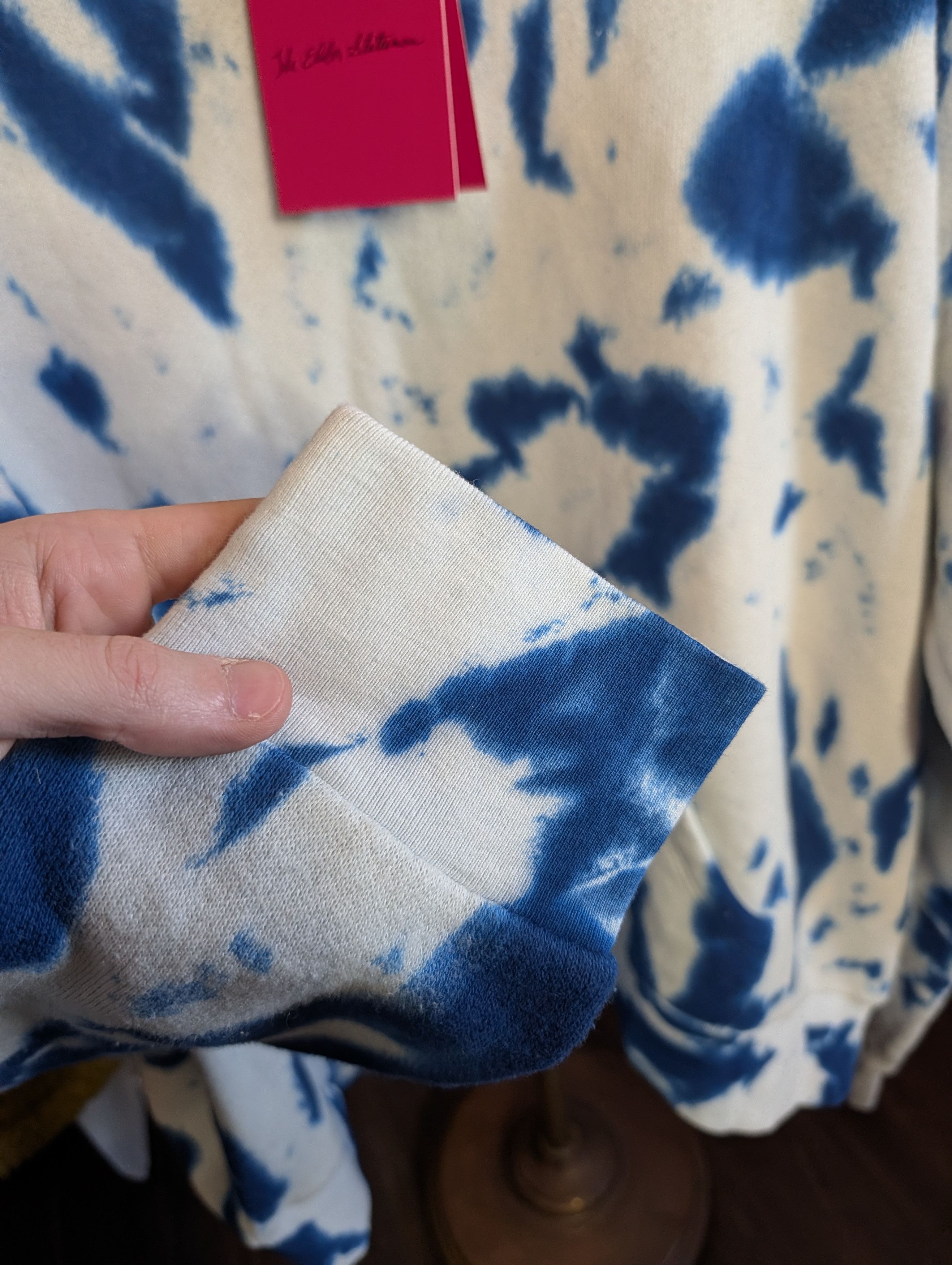 The Elder Statesman Cotton/Cashmere Knit Blue/White Tie Dye Hoodie NWT Size US S / EU 44-46 / 1 - 5 Thumbnail