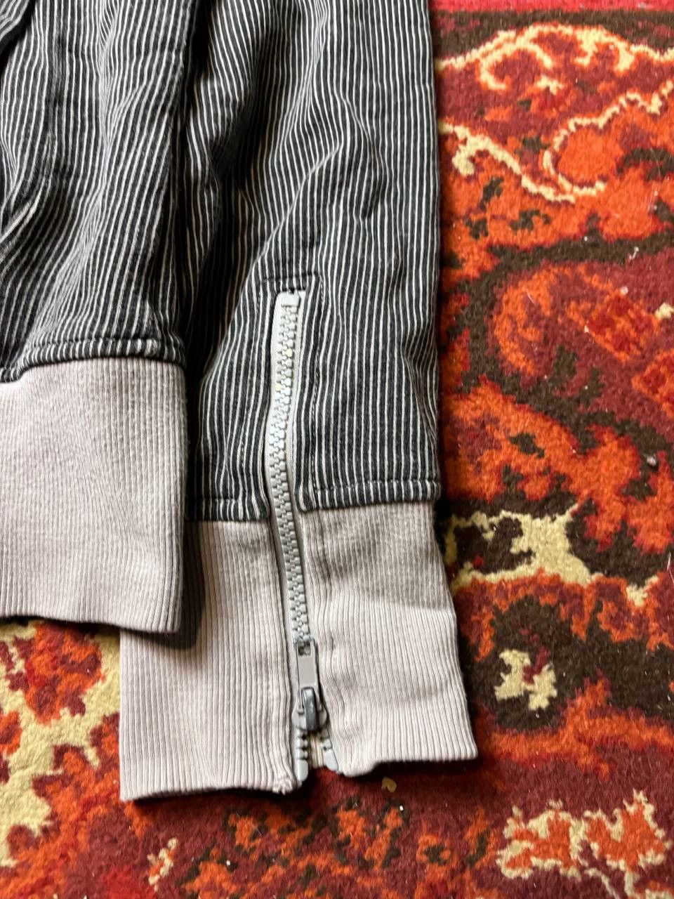 Vintage Vintage Y2K Deep Denim Stripes Archive Owens Style Zip Hoodi Size US XL / EU 56 / 4 - 3 Thumbnail