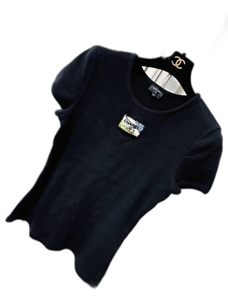 Chanel Chanel 23C Embroidered Sequin Letter T-shirt Size M / US 6-8 / IT 42-44 - 1 Thumbnail