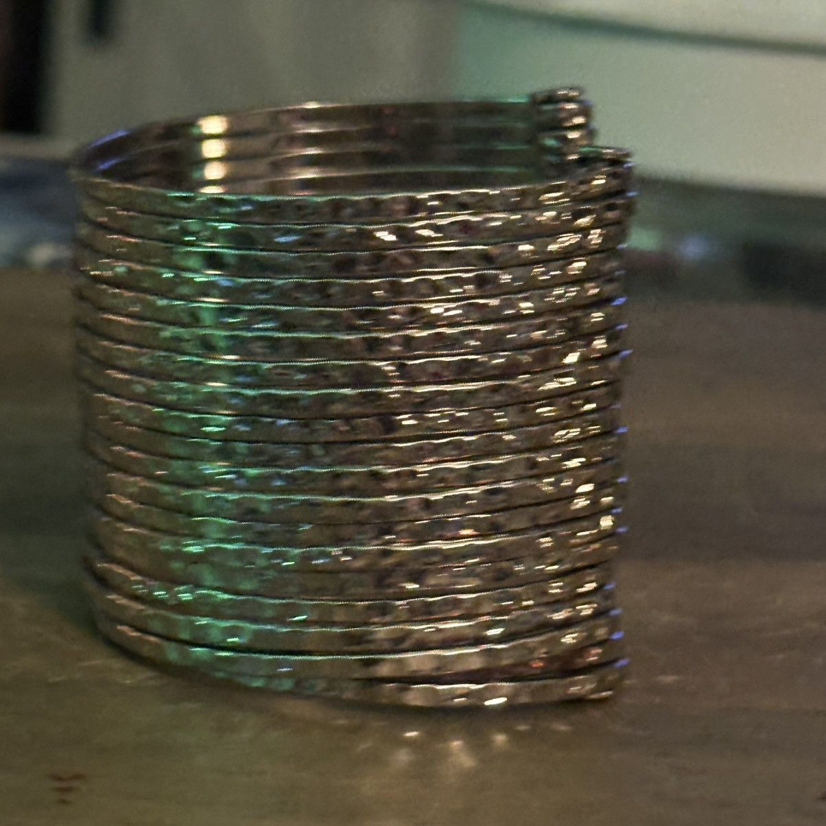 Vintage Vintage multi bangle stacked hammered cuff bracelet Size ONE SIZE - 5 Thumbnail