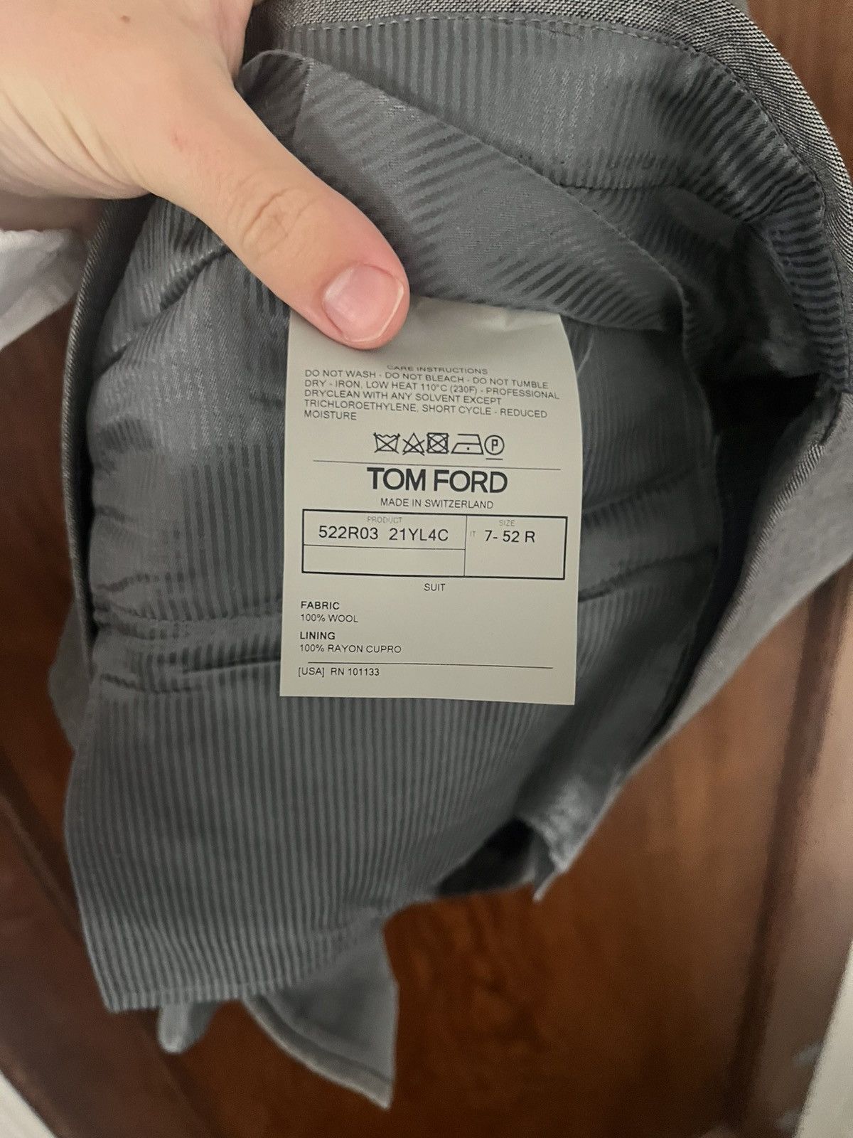 Tom Ford Tom Ford wool grey Fit Y suit size 52 w36 new Size 42R - 10 Thumbnail