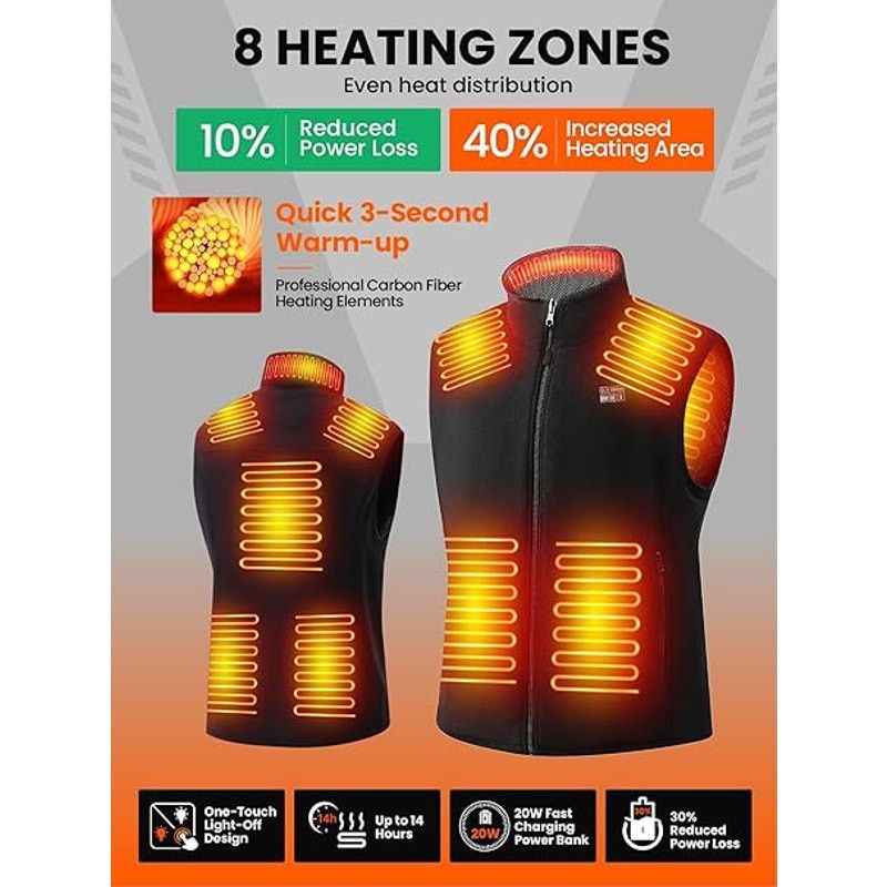 Other JS LifeStyle Fleece Heated Vest Jackets for Men with 18400mA Size US L / EU 52-54 / 3 - 2 Thumbnail