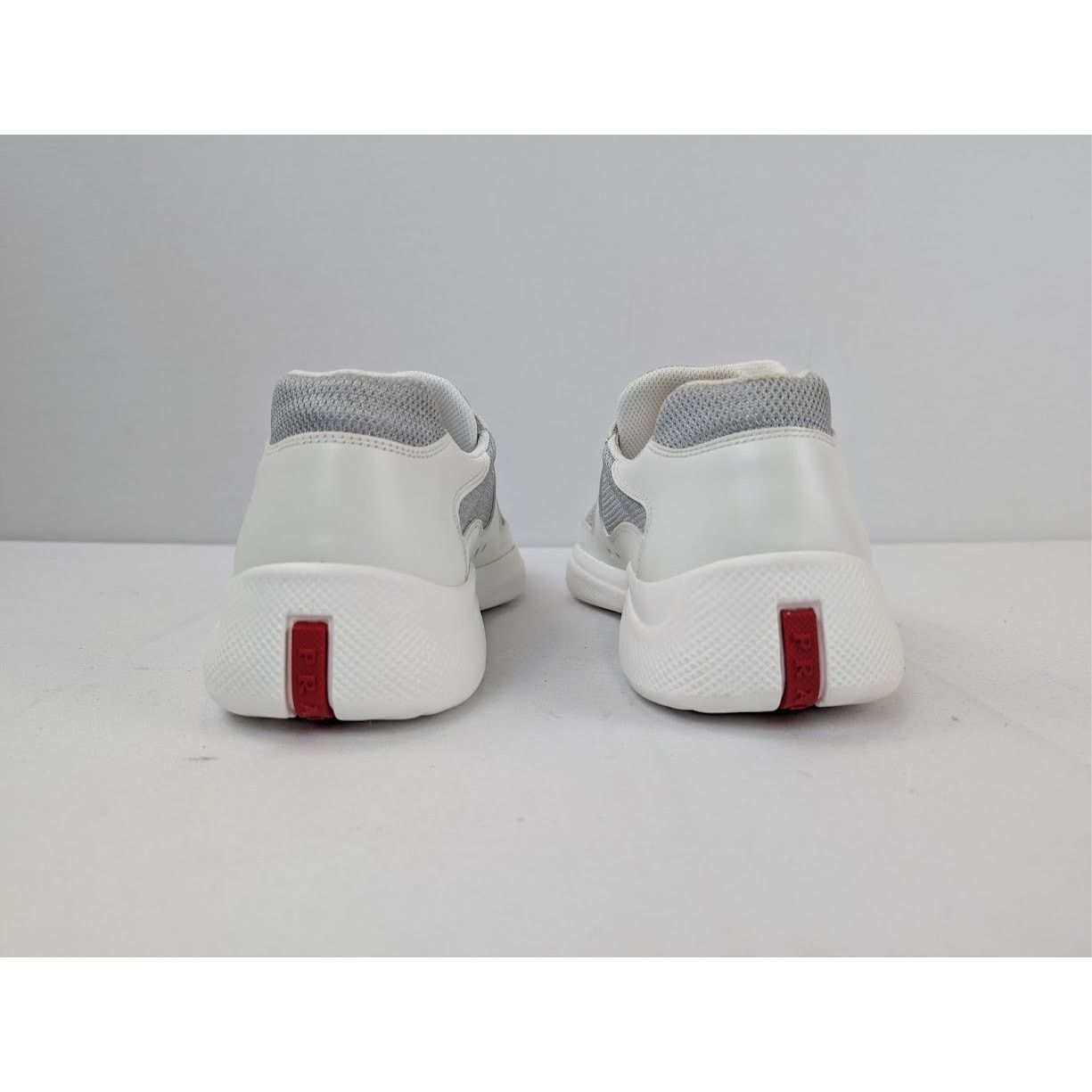 Prada o1rshd1 Calzature Uomo Sneakers in Bianco Argento Size US 12 / EU 45 - 11 Thumbnail