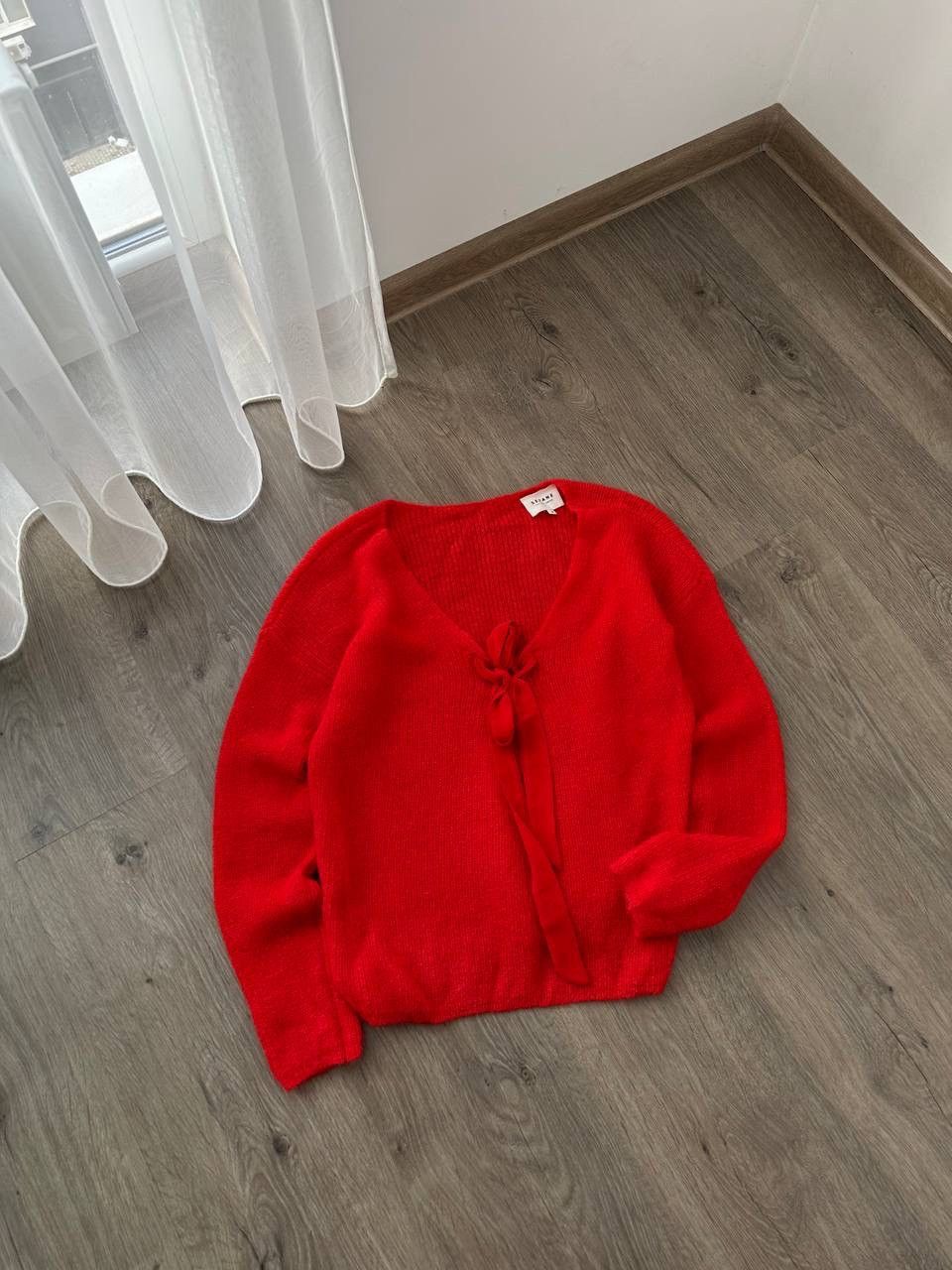 Sezane × Vintage Vintage Sezane Cardigan Gaspard Super Kid Mohair Red Sweater Size S / US 4 / IT 40 - 5 Thumbnail