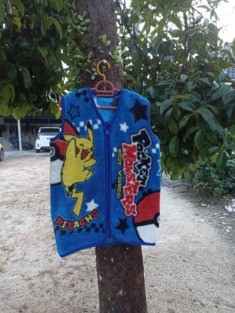 image of Pikachu Pokemon Monster Vest Fleece, Men's (Size Medium)