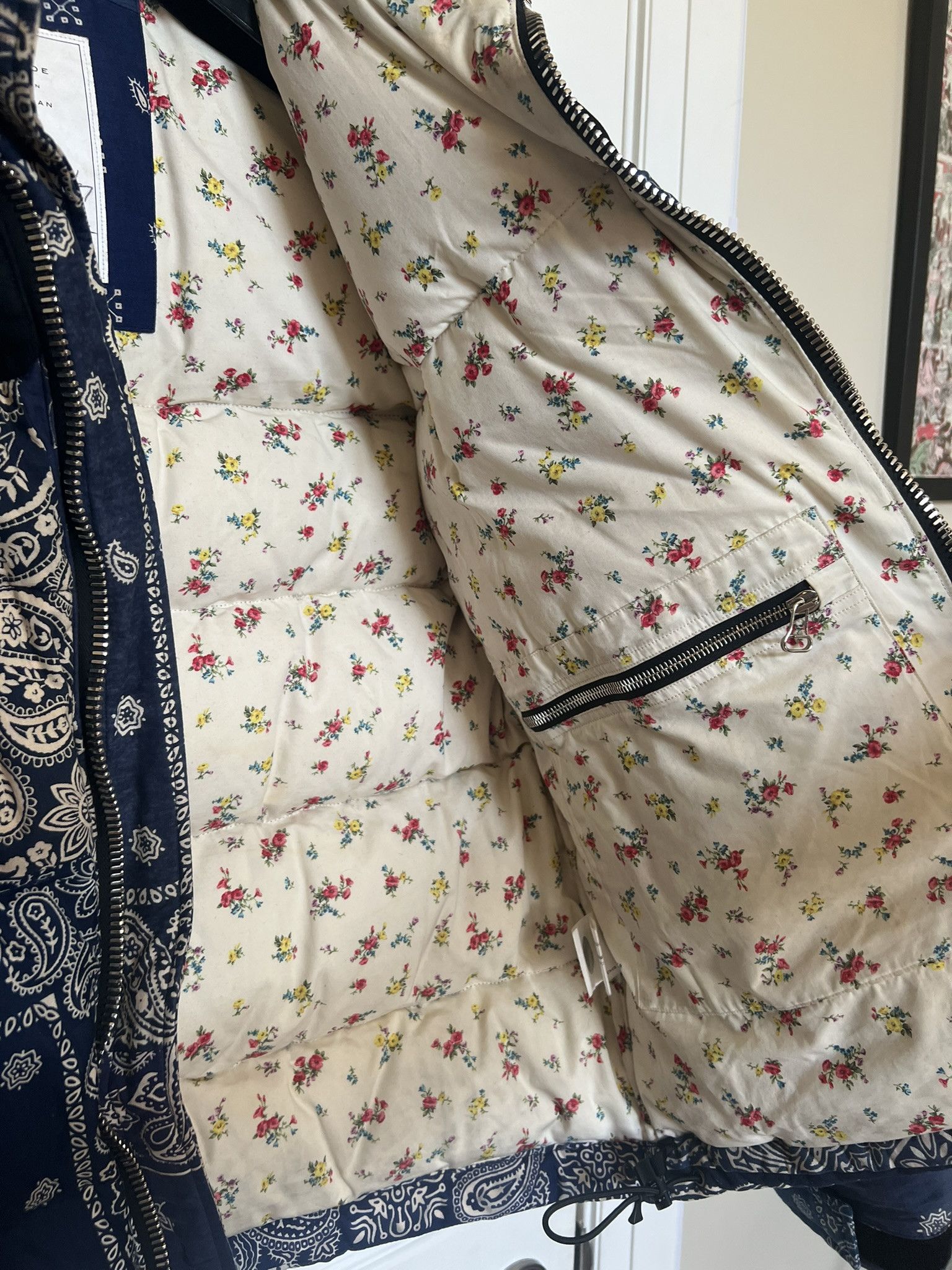 READYMADE ReadyMade Blue Bandana Paisley Puffer Jacket sz 0 Size US XS / EU 42 / 0 - 7 Thumbnail