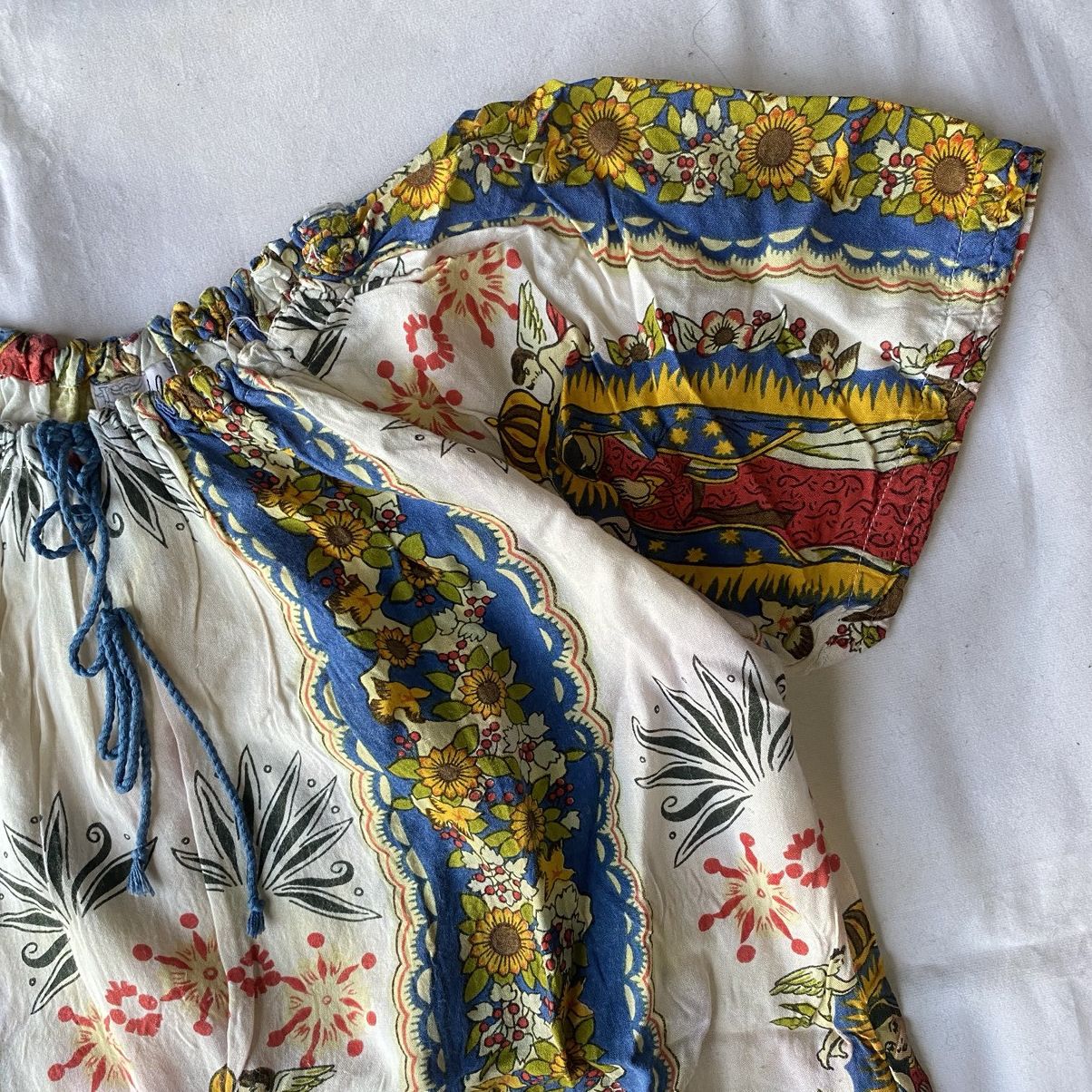 Japanese Brand × Vintage Vintage Mexican Folk Art Virgin Mary Off Shoulder Blouse Size M / US 6-8 / IT 42-44 - 4 Thumbnail