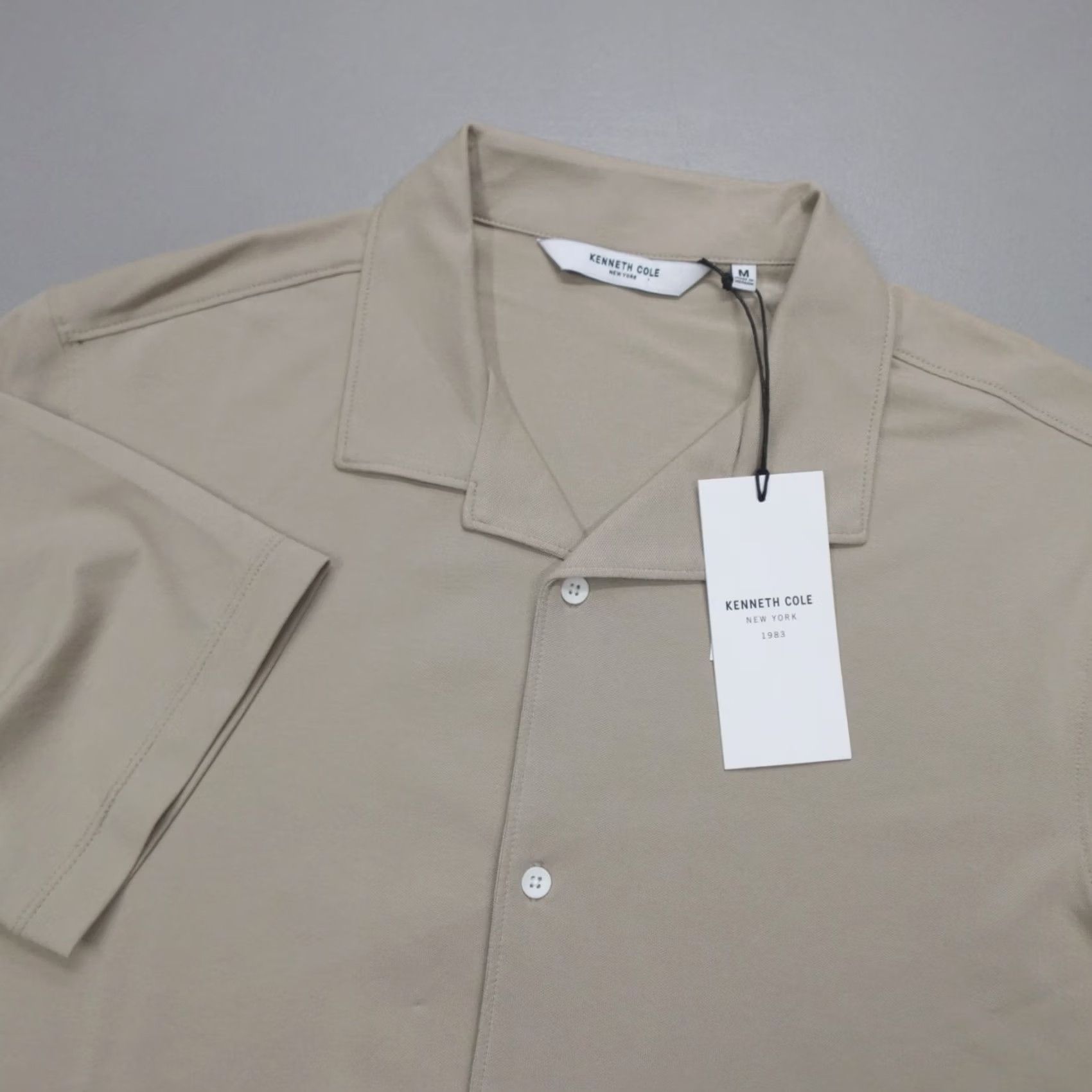 Kenneth Cole Kenneth Cole Button Up S/S Shirt Mocha Casual Cotton Blend Stretch Men's Size M Size US M / EU 48-50 / 2 - 2 Thumbnail