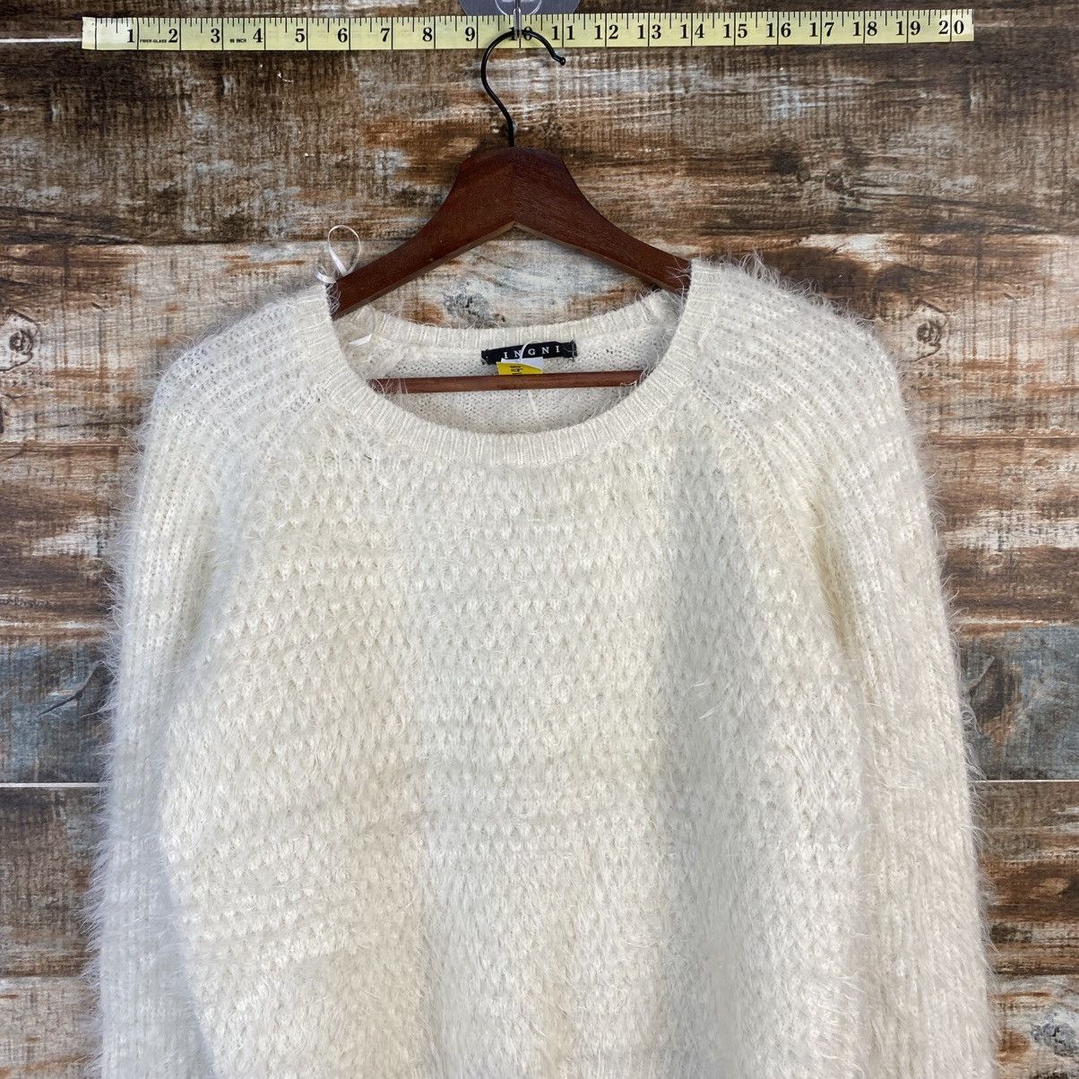 Other DL Ingni White Mohair shaggy fur japan Knitwear #C1148 Size M / US 6-8 / IT 42-44 - 2 Thumbnail