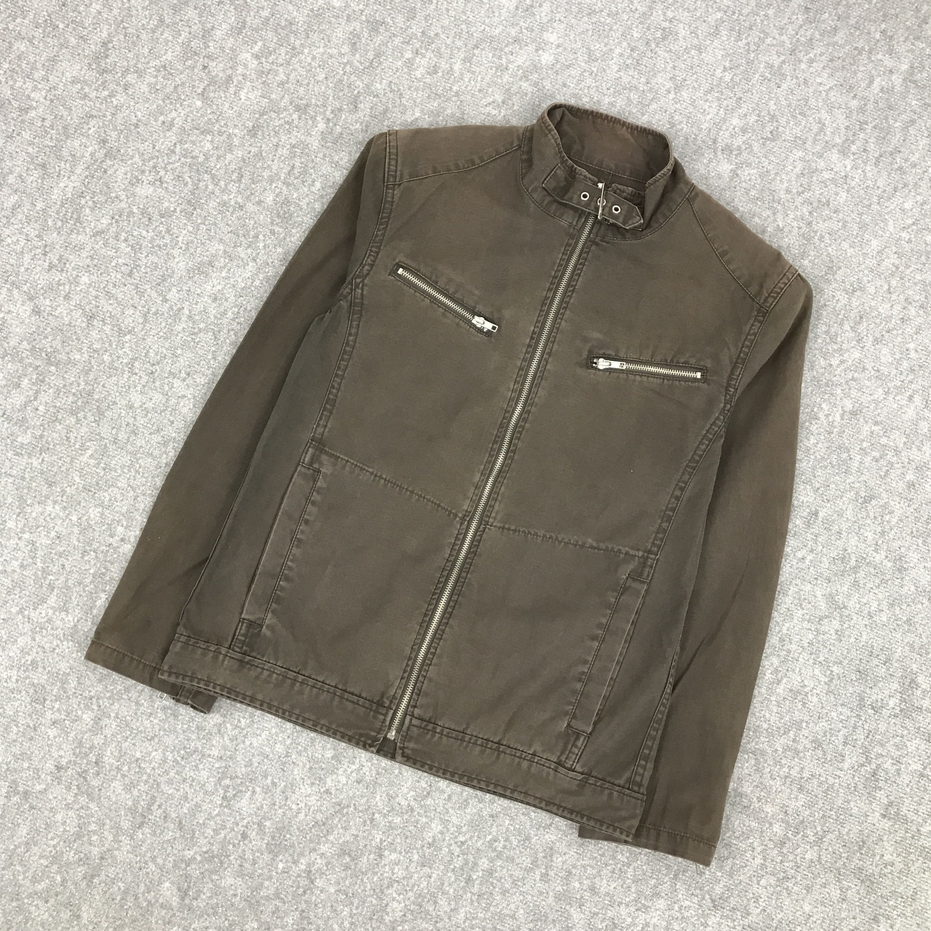 Japanese Brand THRUXTON NEW PROPOSAL BIKER STYLE FADED JACKET Size US M / EU 48-50 / 2 - 3 Thumbnail