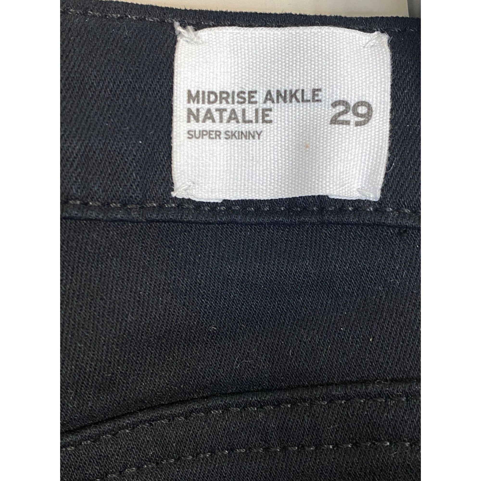 Hudson Hudson Natalie Super Skinny Mid Rise Raw Hem Jeans Black Str Size 29" - 5 Thumbnail