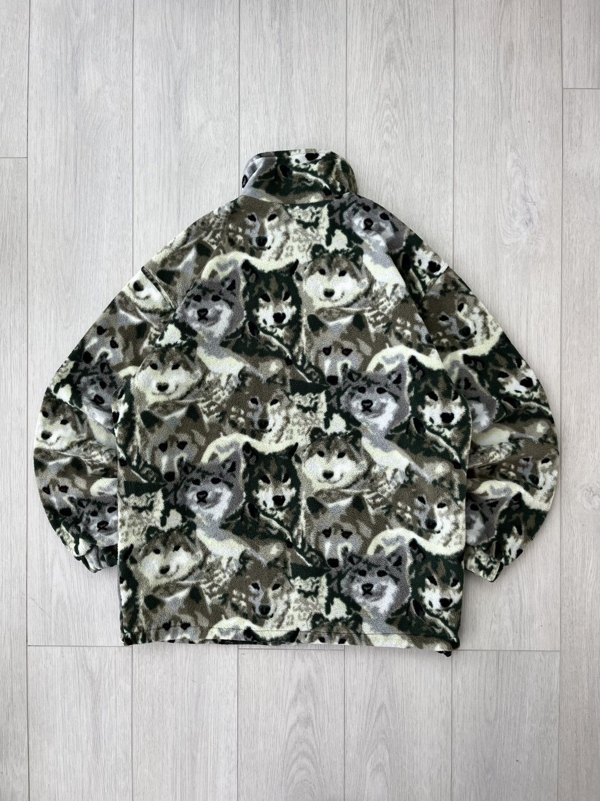 Vintage Vintage Wolfs Monogram Fleece jacket All Over Print Y2K 90s Size US M / EU 48-50 / 2 - 11 Thumbnail