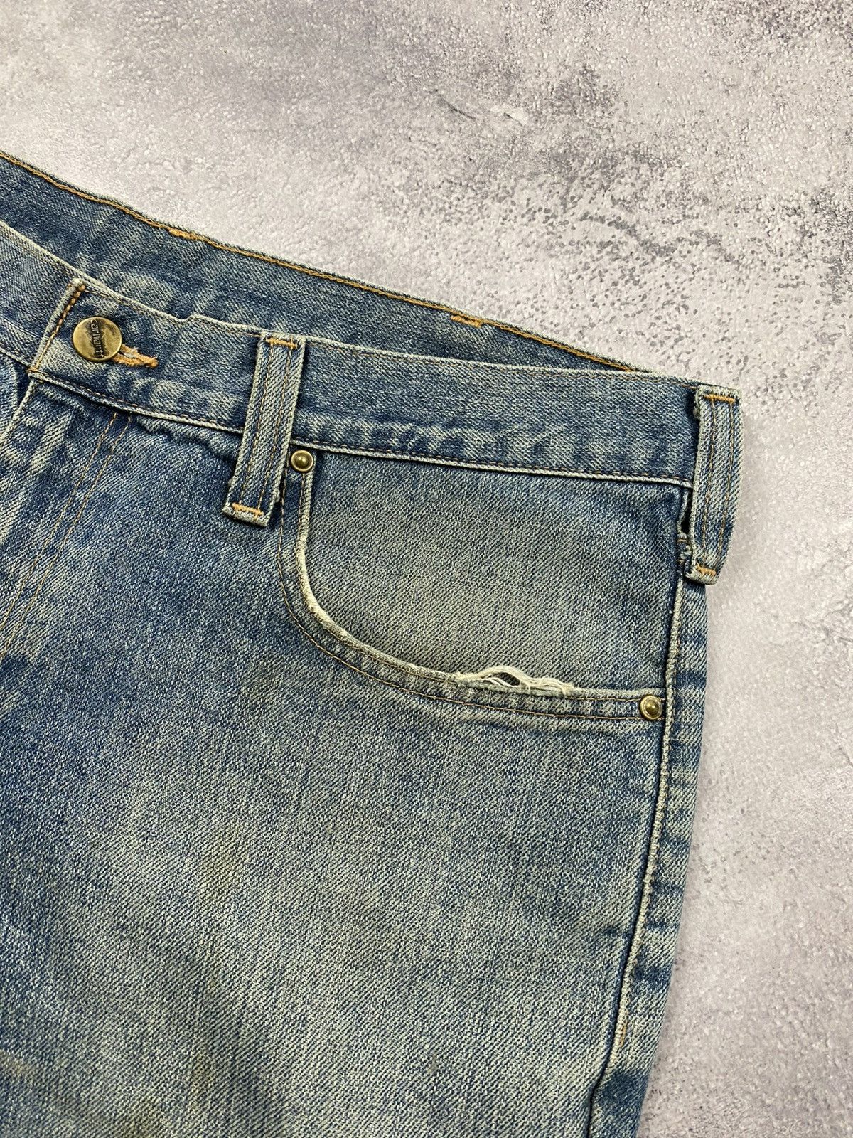 Carhartt Vintage Carhartt Denim Shorts Workwear Y2K Rare Faded 90s Size US 34 / EU 50 - 8 Thumbnail