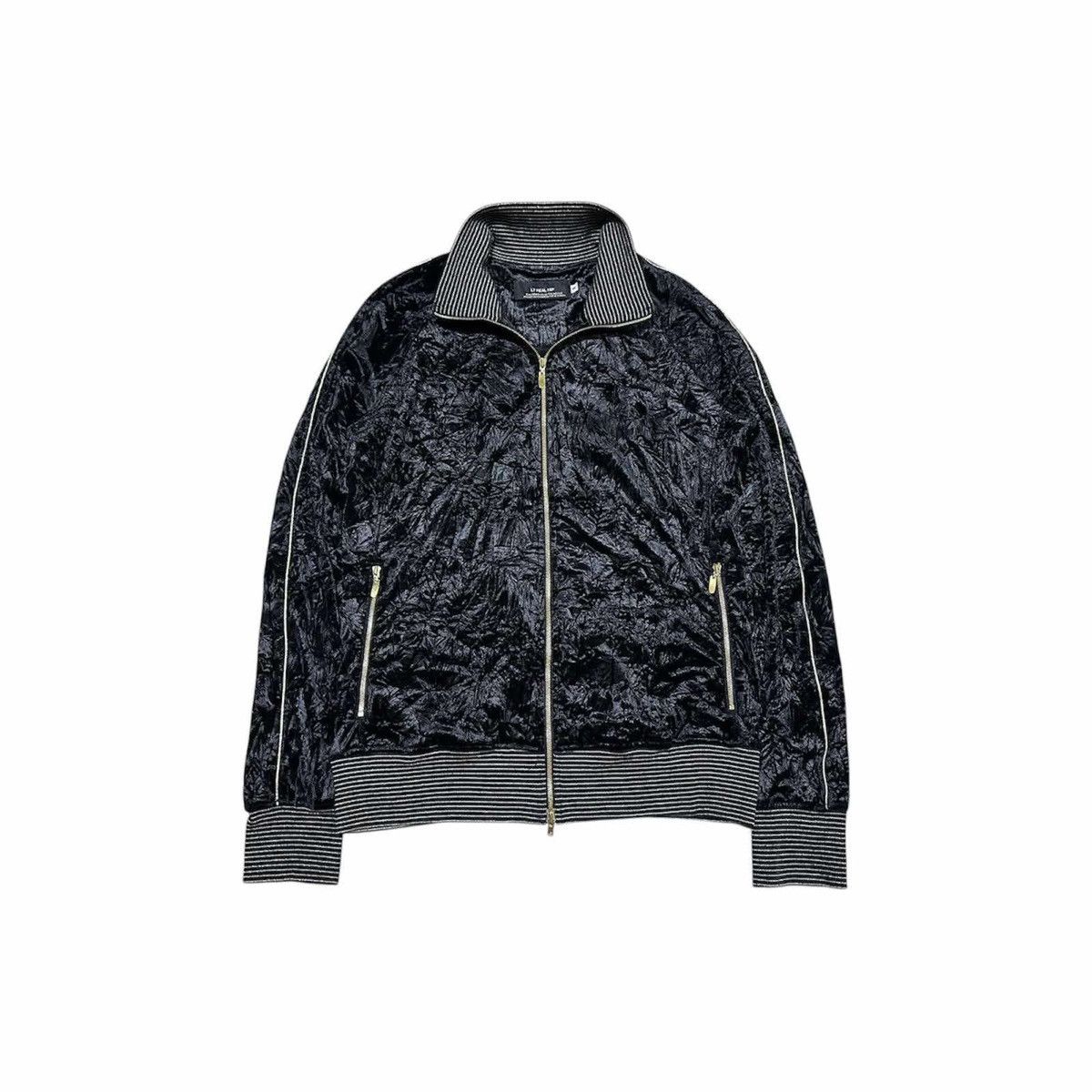 If Six Was Nine 🔥Sick Y2K L7 Real Hip Velvet Jacket Black Gold Goth Punk Size US L / EU 52-54 / 3 - 1 Thumbnail