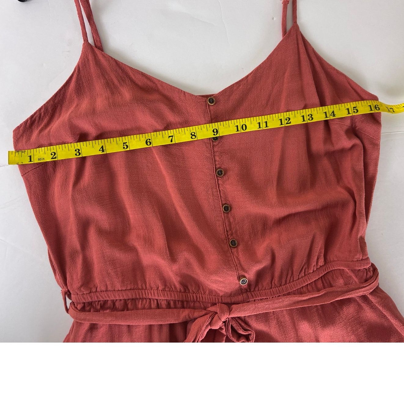 Other Becool Brown Wide Leg Jumpsuit - V-Neck Tie Waist - Size L Size 22" - 3 Thumbnail