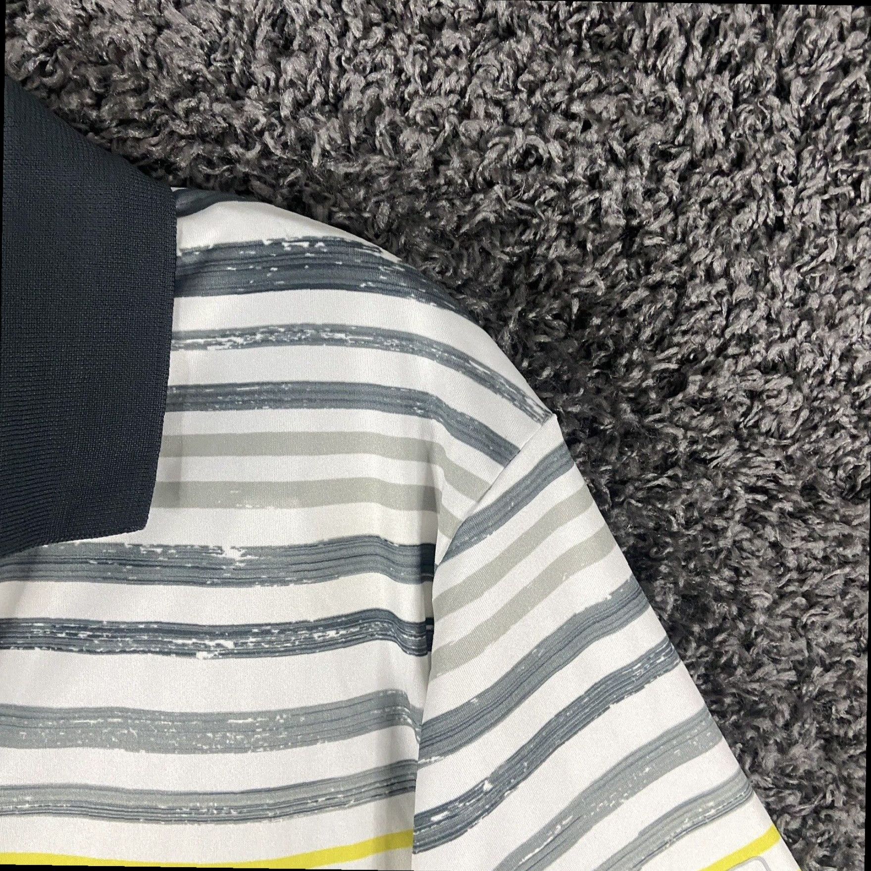 PGA Tour PGA Tour Men's Gray Yellow Striped Polo Shirt M Athletic Fit Size US M / EU 48-50 / 2 - 4 Thumbnail