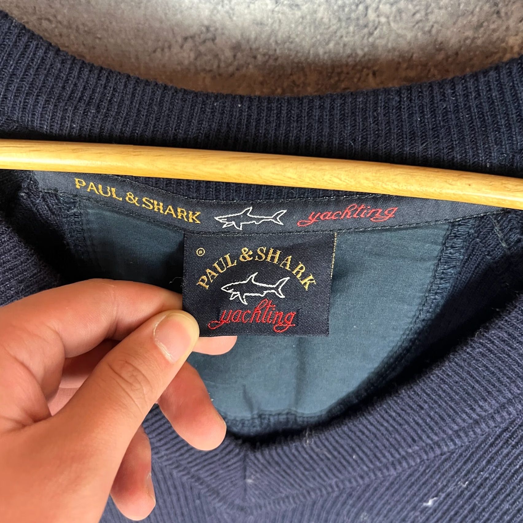 Paul & Shark Paul & Shark Yachting Sweater Navy V-Neck Pullover Logo Patch Size L Mens Size US L / EU 52-54 / 3 - 4 Thumbnail