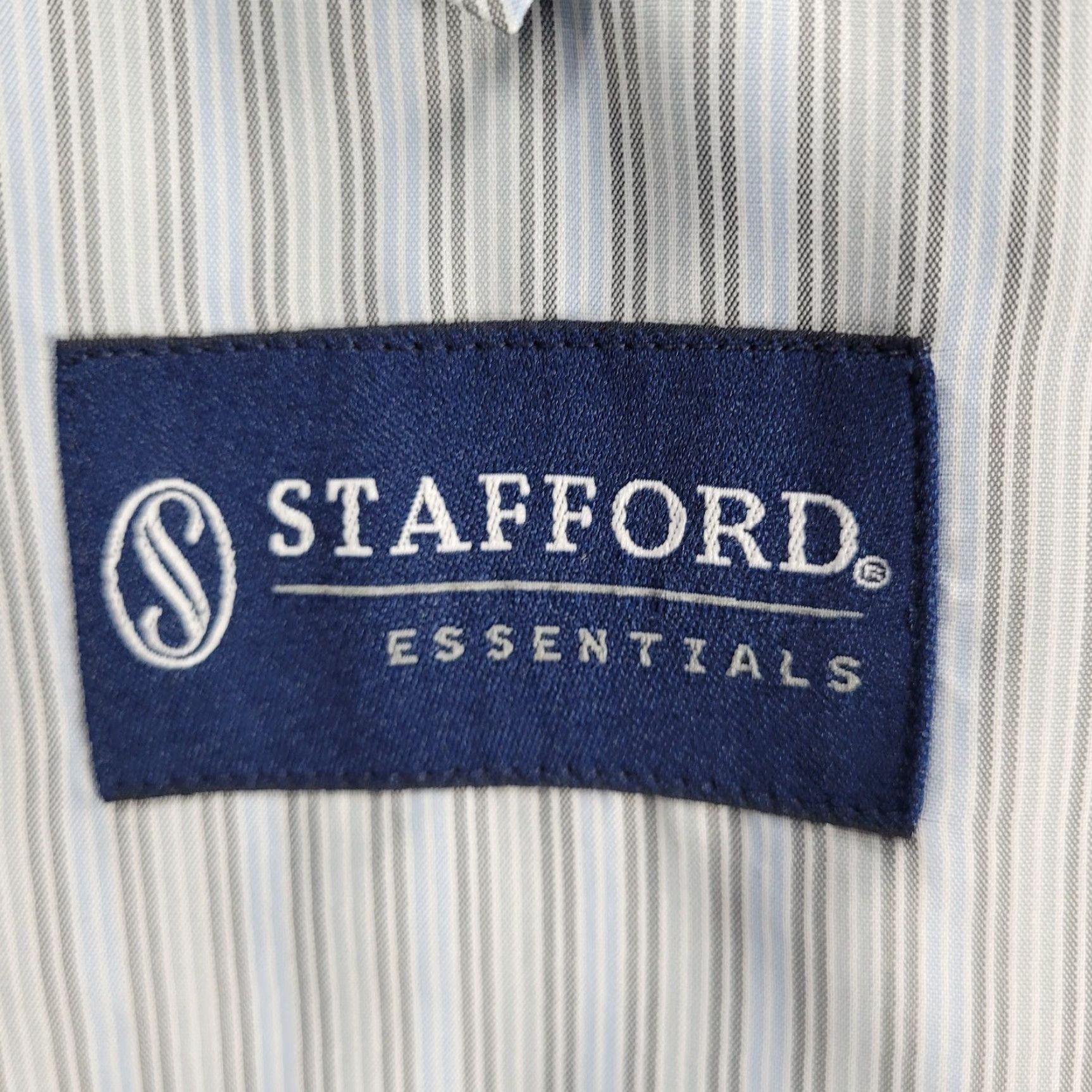 Stafford Stafford Essentials Blazer 42L Black 2 Button Single Vented Notch Sport Coat Size 42R - 3 Thumbnail