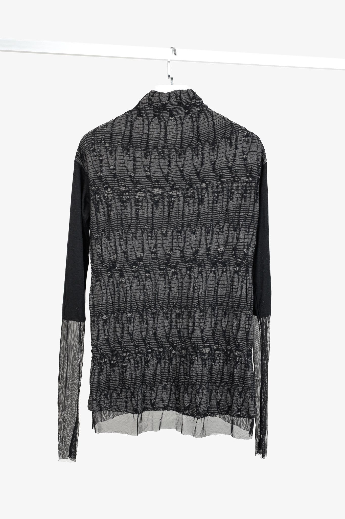Other Art Point Abstract Design Mesh Detail Long Sleeve Top Size XS / US 0-2 / IT 36-38 - 2 Thumbnail